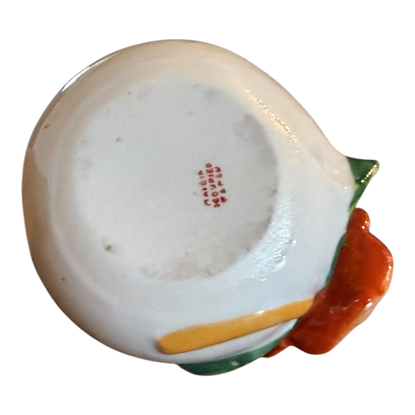 Occupied Japan Ceramic Bud Vase with Applied Porcelain Rose | Hand-Painted Floral Vase | 4.5”