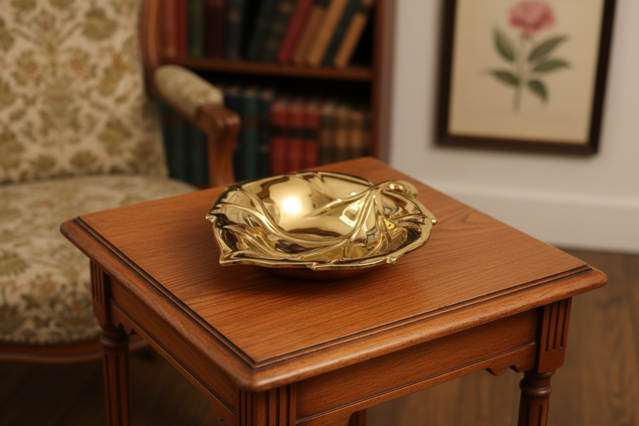 Balvery Gold Leaf Dish – Vintage Glam Trinket Tray