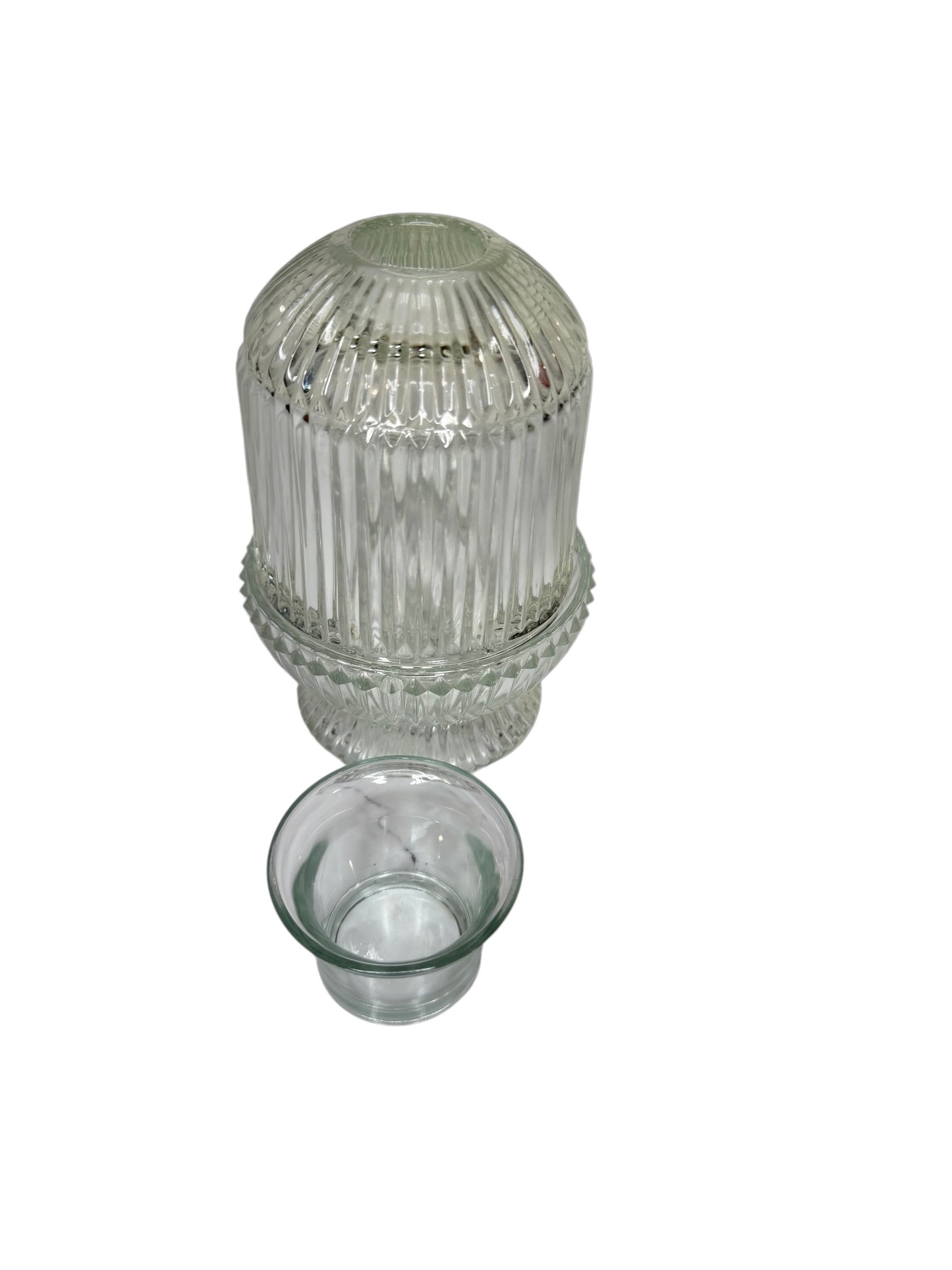AVAILABLE - Vintage Homco Clear Ribbed Glass Fairy Lamp “Princess Lite” – Indiana Glass