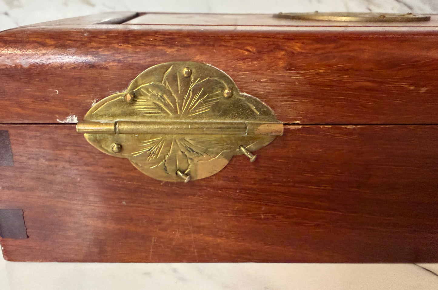 Vintage Chinese Mahogany Jewelry Box by George Zee & Co.