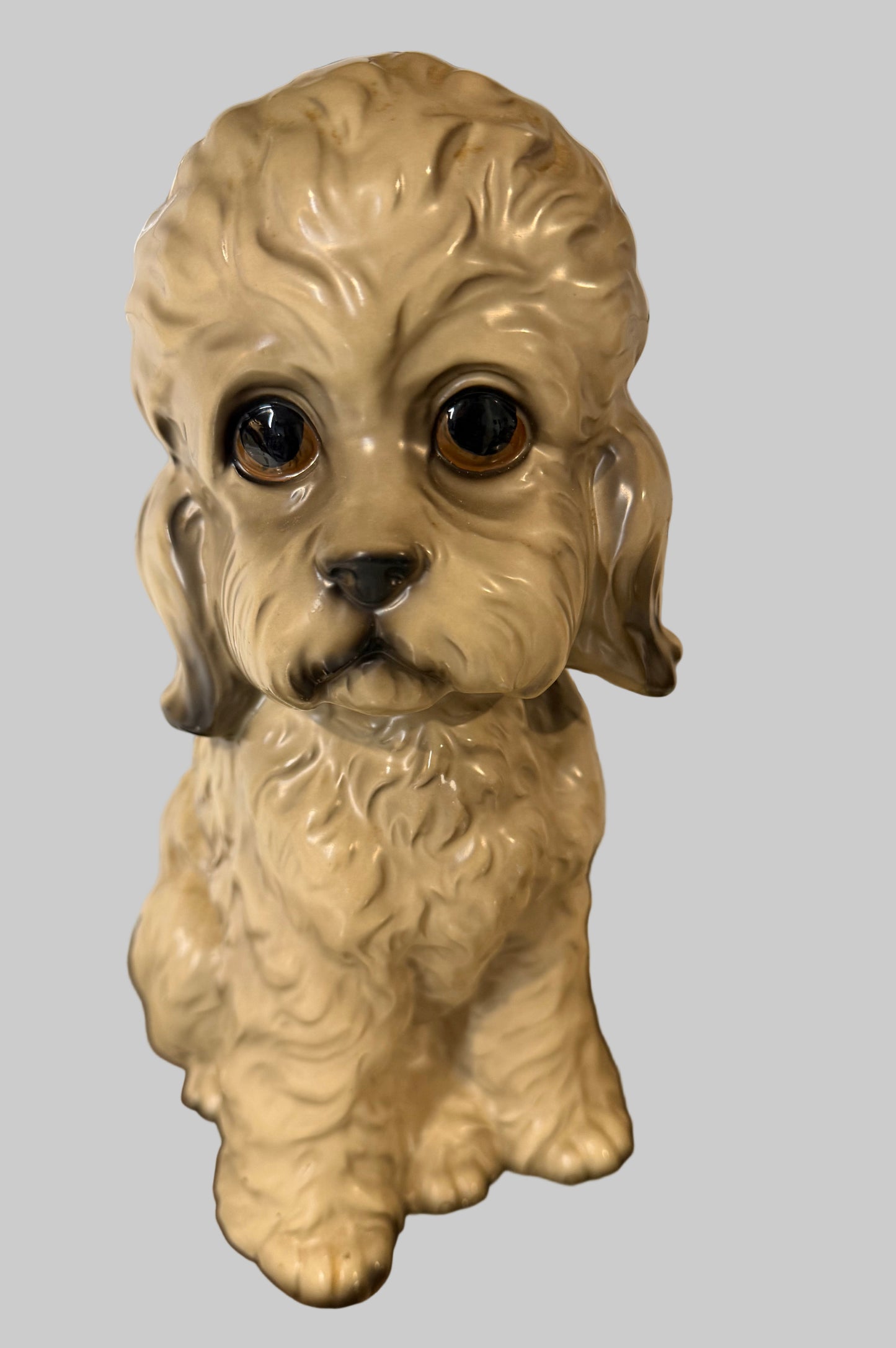 Vintage Mid-Century Ceramic Dog Figurine – Kitsch / Soulful Eyes