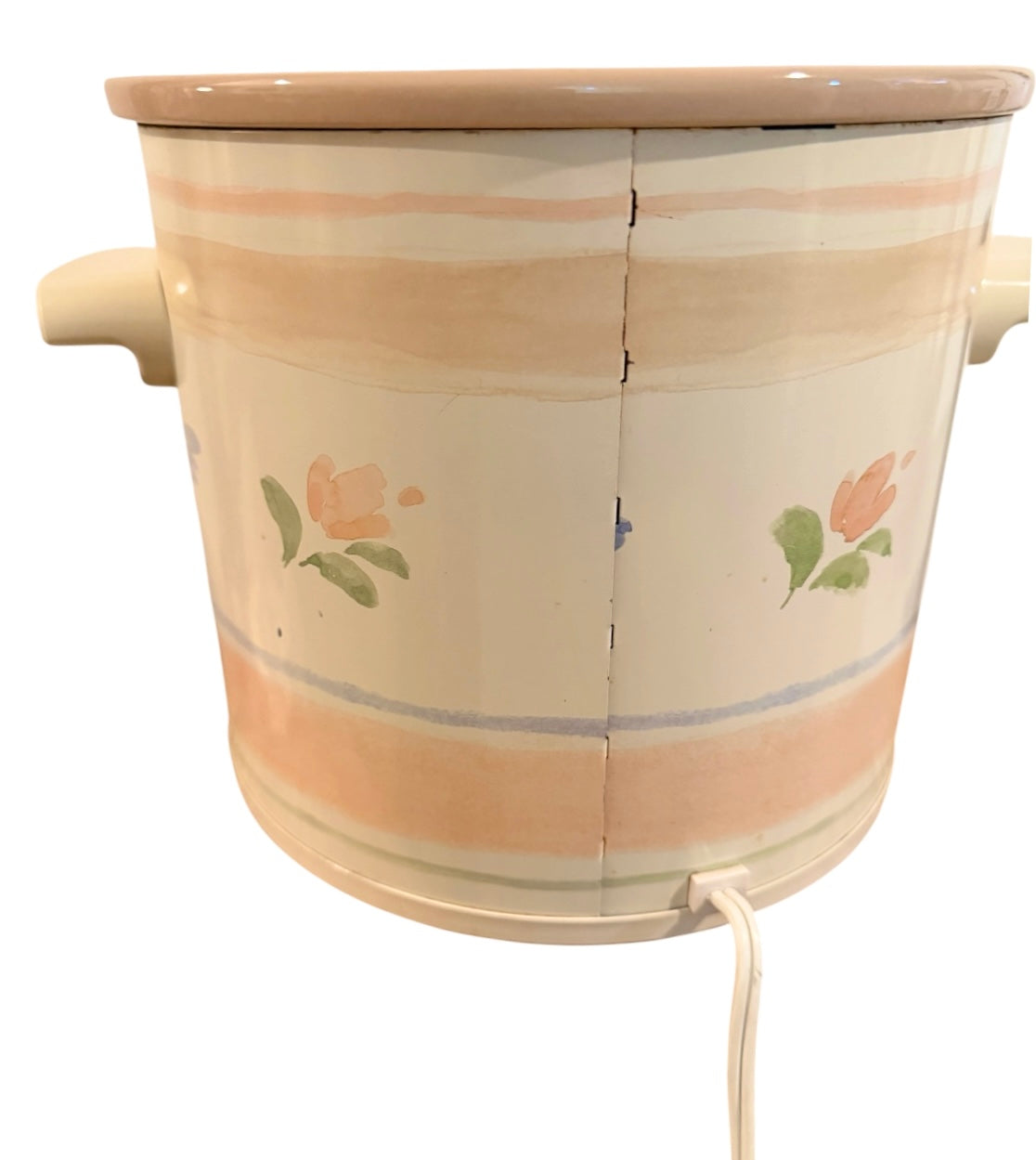 Rival Crock-Pot 3100-602 Stoneware Vintage Slow Cooker – 3.5 Qt Floral Tulip Design