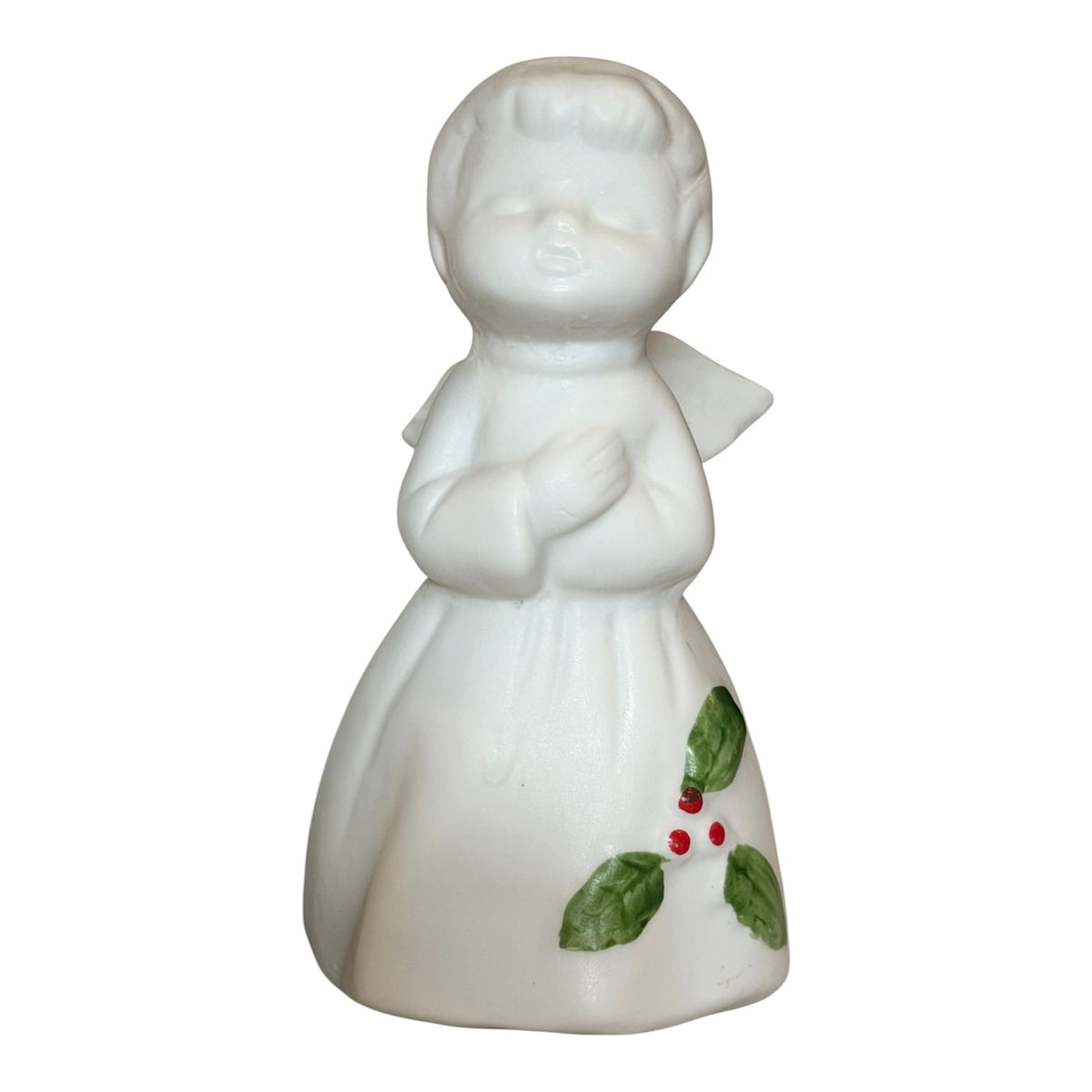 Enesco Kissing Angel Figurines – Set of 2 Vintage Bisque Porcelain Christmas Angels - 3.25”