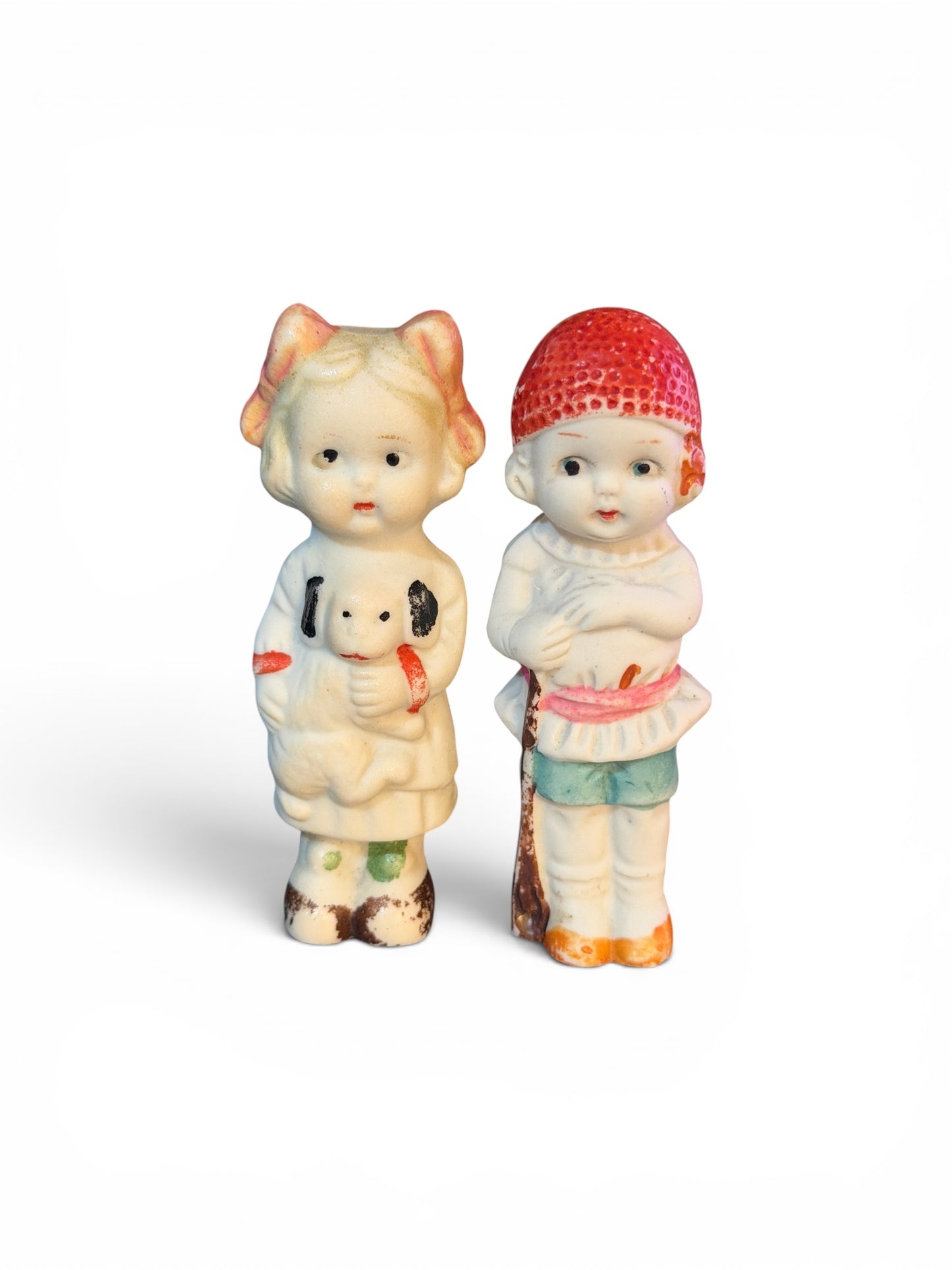 Vintage Miniature Bisque Penny Dolls | Pair | Japan | c. 1930s–1940s
