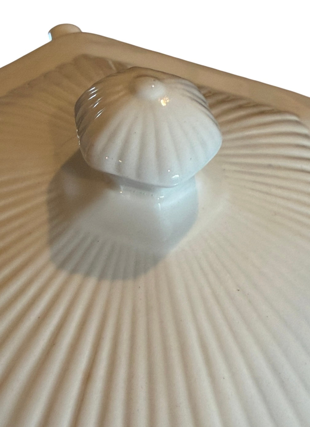 Adams Real English Ironstone Vintage Covered Vegetable Tureen – Cream White Ribbed Serving Dish – England