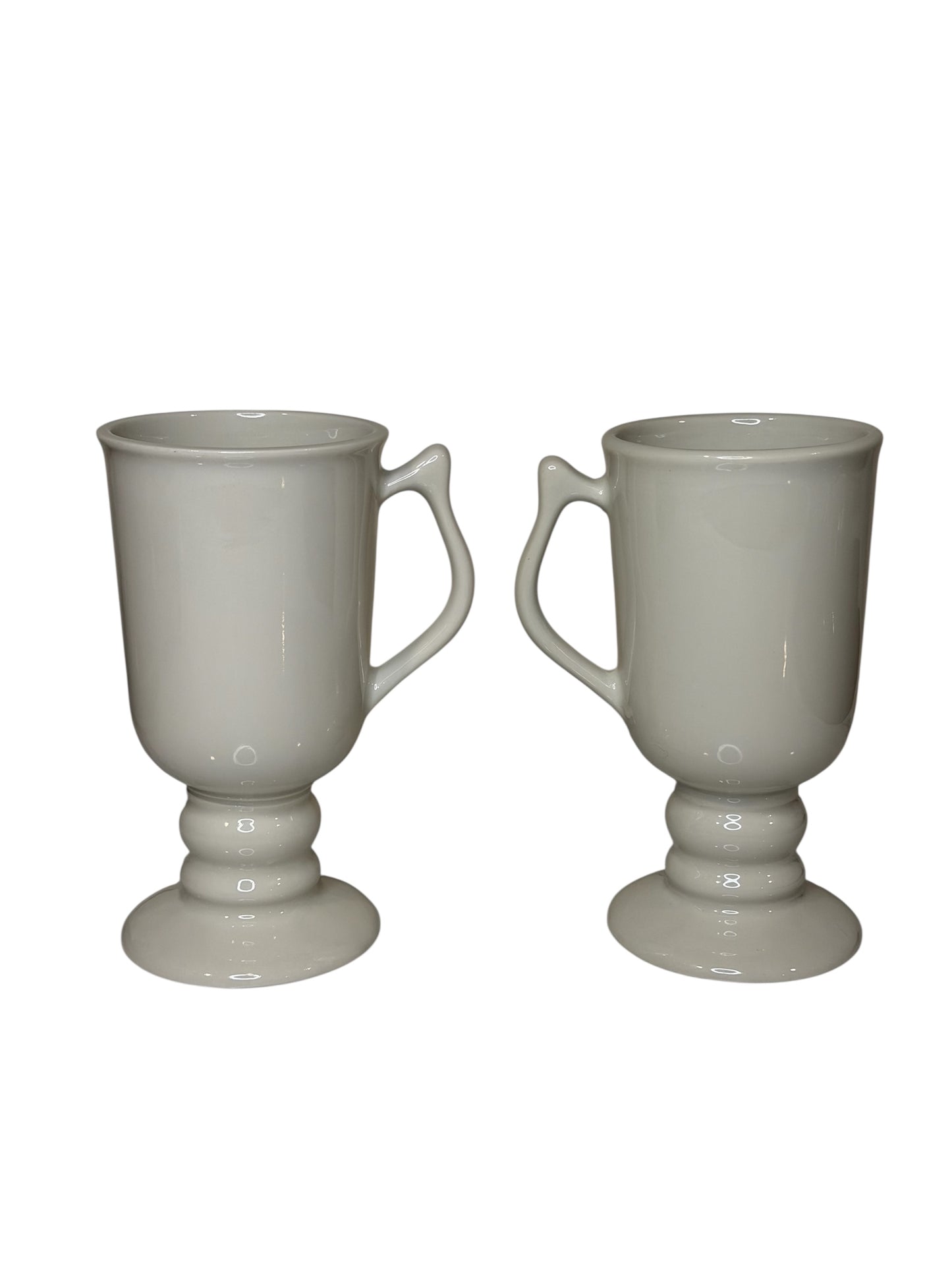 Hall China Vintage Pedestal Irish Coffee Mugs – Set of 2 | Stoneware - Ironstone | Made in USA