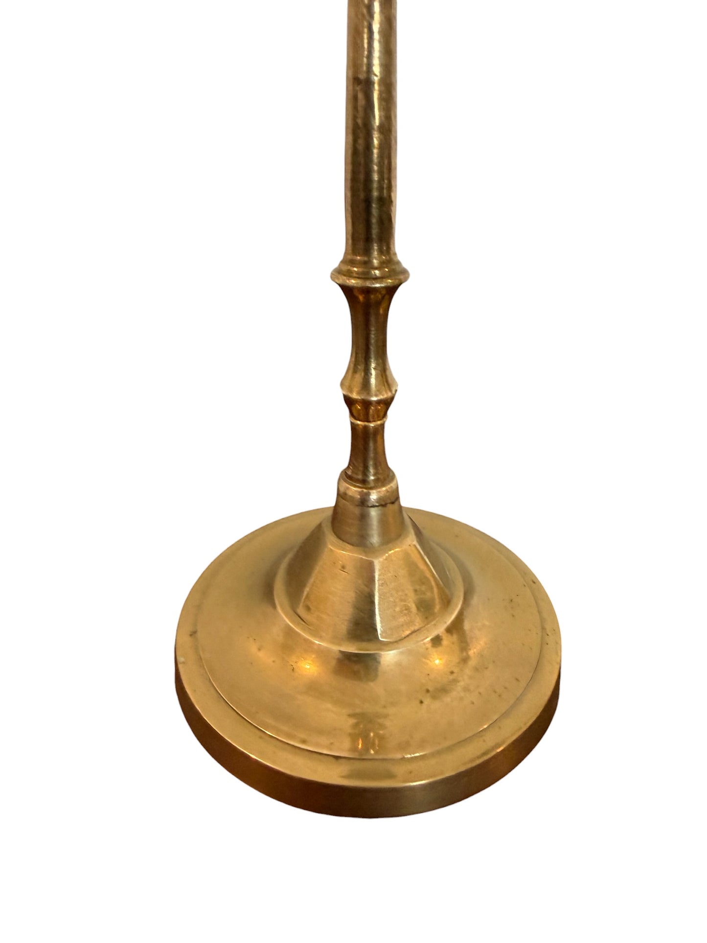 Brass Candlestick Holders – Pair | Dainty Multi-Collared Stem Design | Vintage