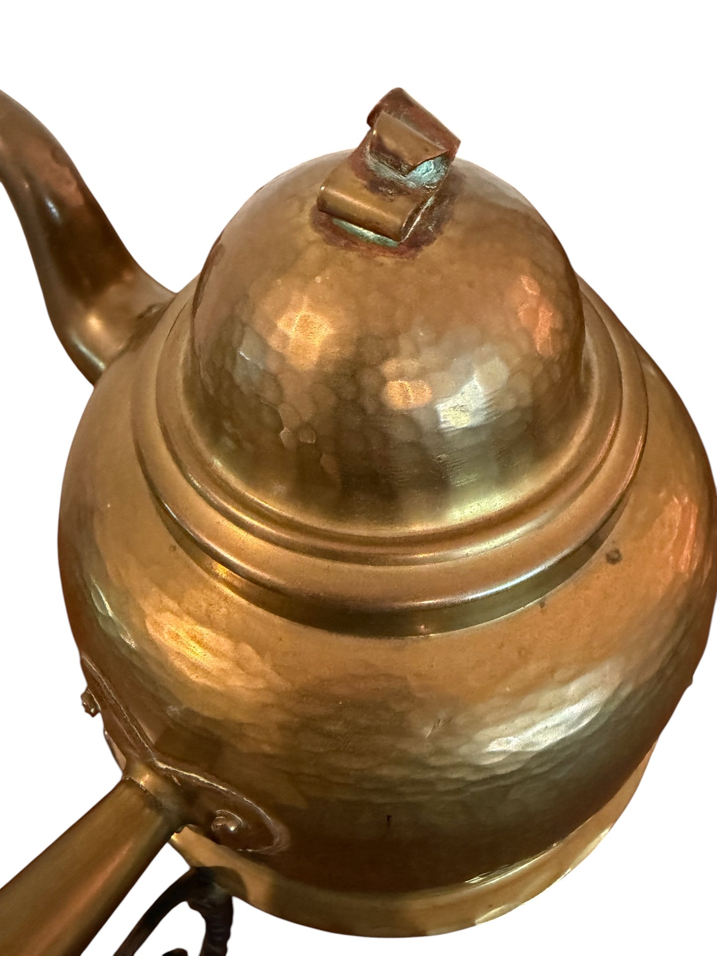 Antique Hammered Copper Kettle on Wrought Iron Stand | Turkish / Swedish Style Tea Warmer
