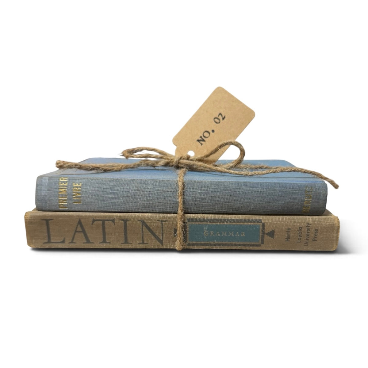 Perfectly Paired Vintage French & Latin Book Stack – Set of 2