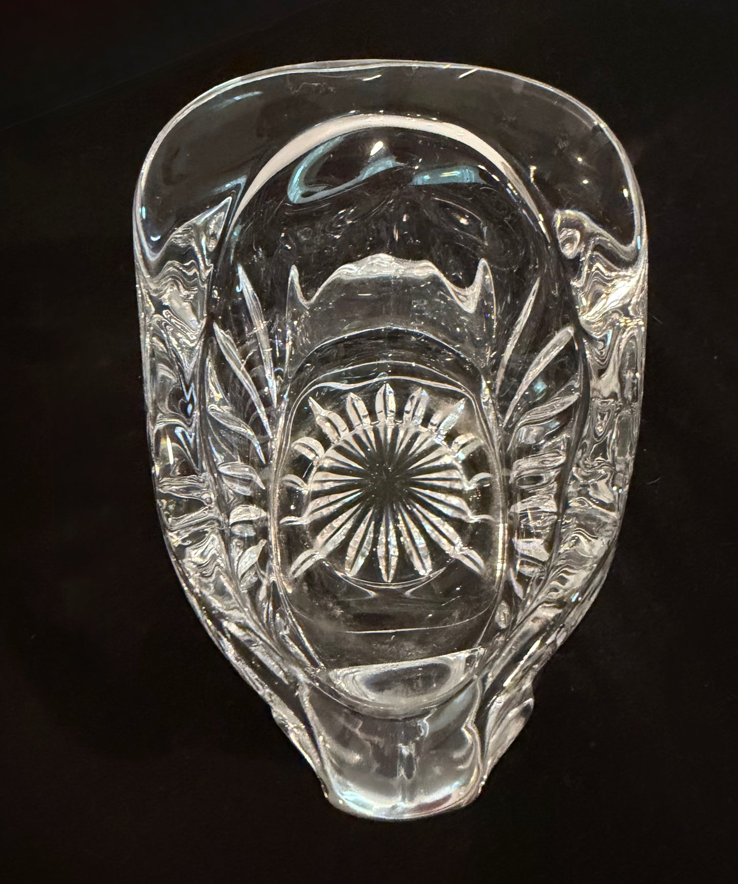 24% Lead Crystal Vintage Christmas Sleigh – Holiday Candy Dish / Votive Holder