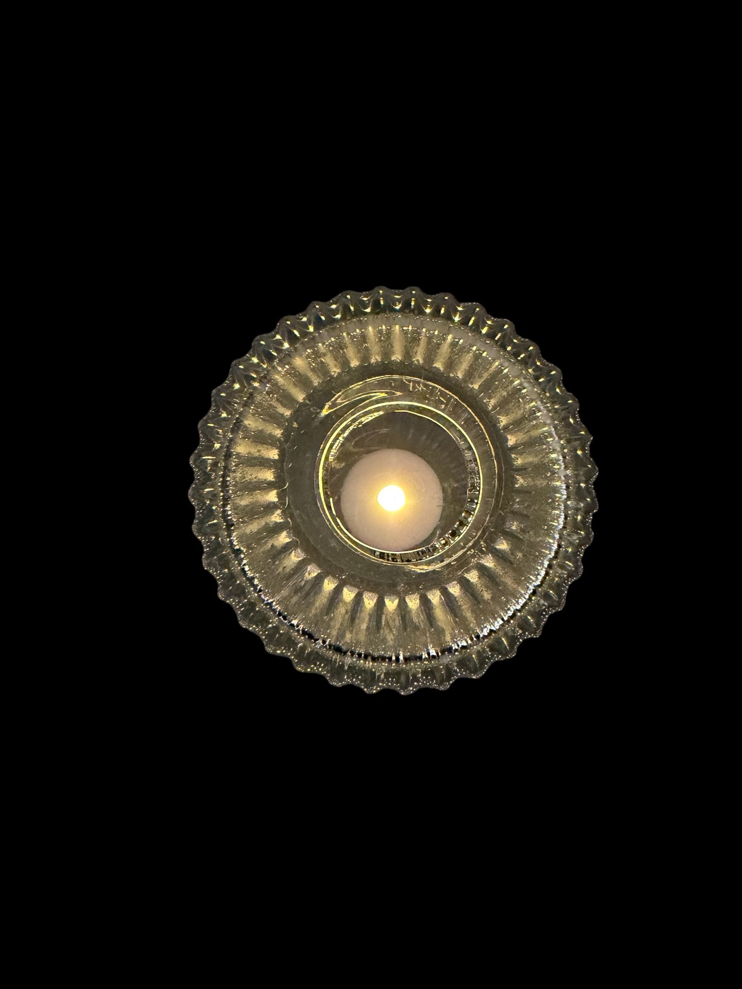 Aurora Vintage Ribbed Crystal Fairy Lamp | Indiana Glass | 80’s | Rare