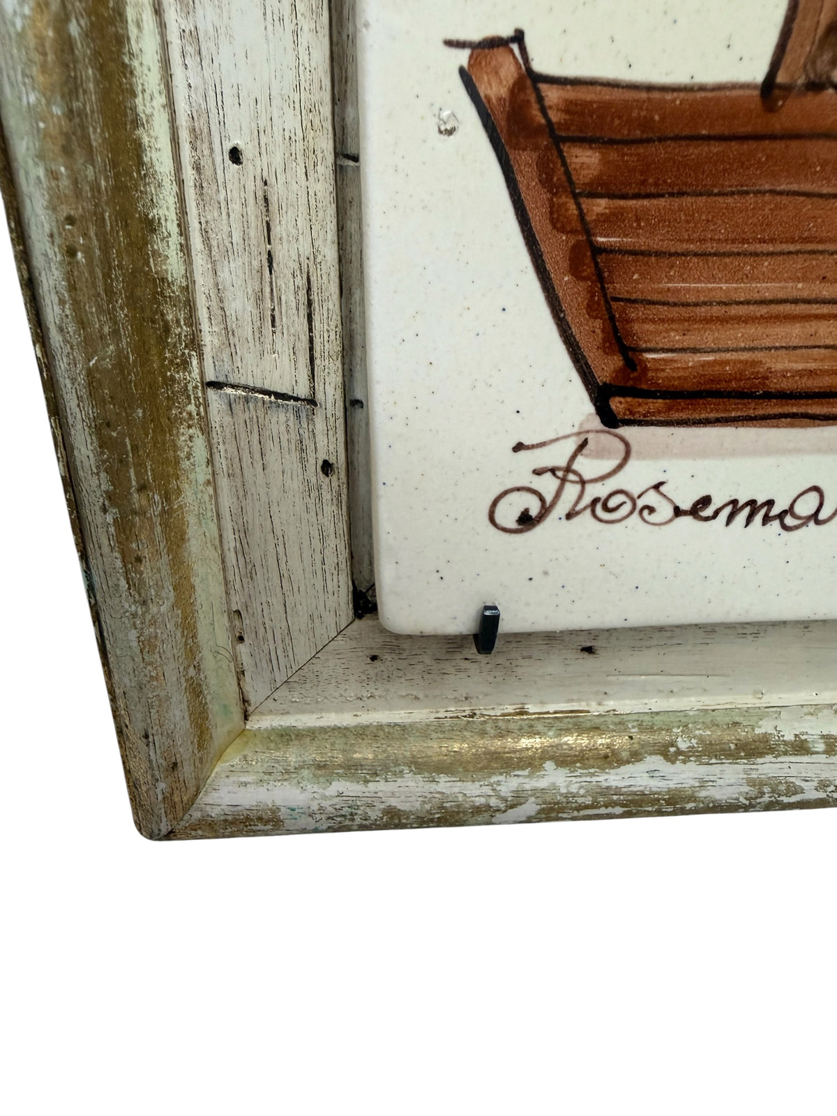 Vintage Italian Majolica Ceramic Lemon Topiary Wall Art – Florentine Gold Frame – E.A. Italy - Stamped