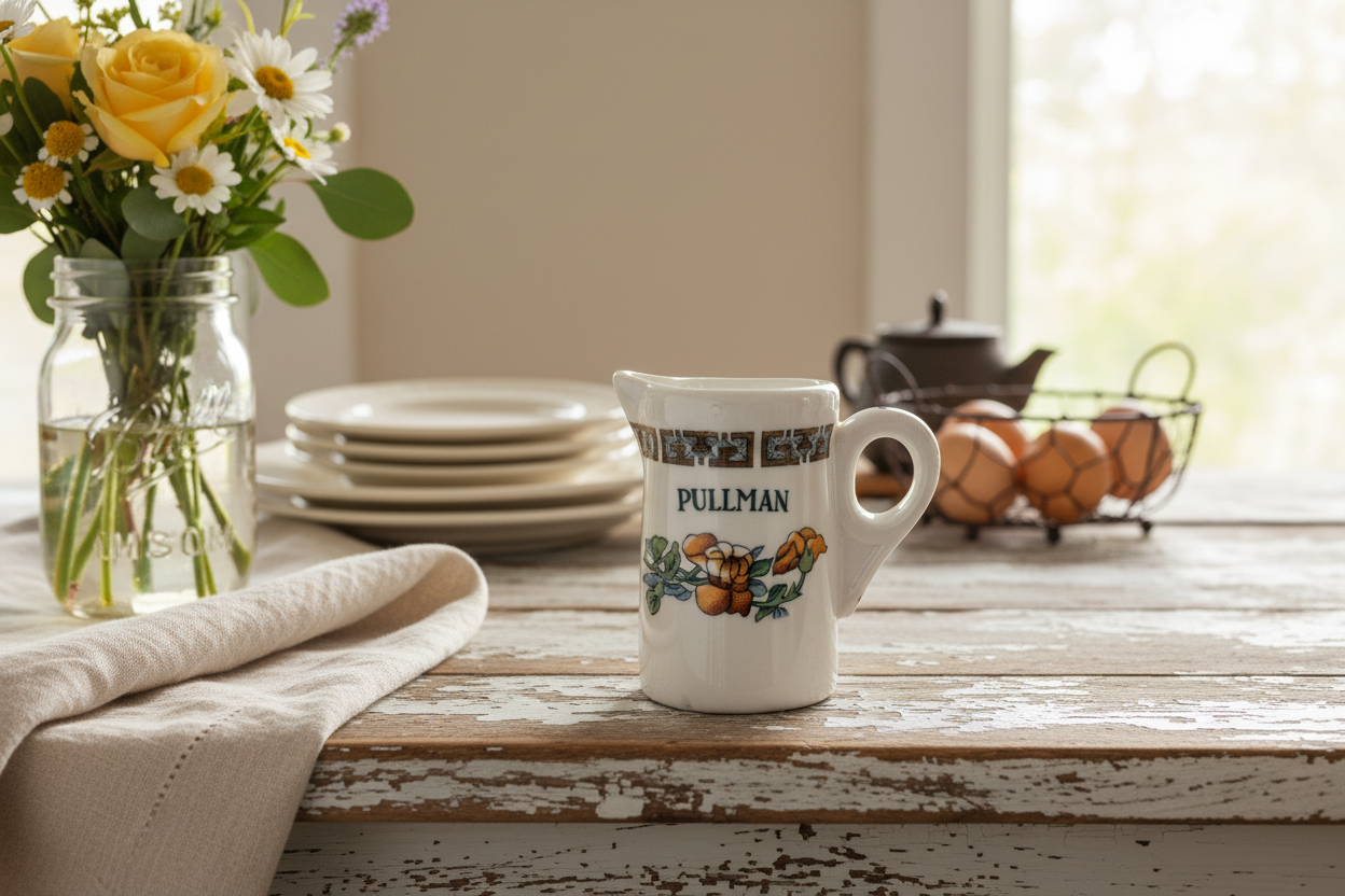 Rare Vintage Pullman Railroad Indian Tree Creamer | Authentic Railroad Dining Car China | 1930’s