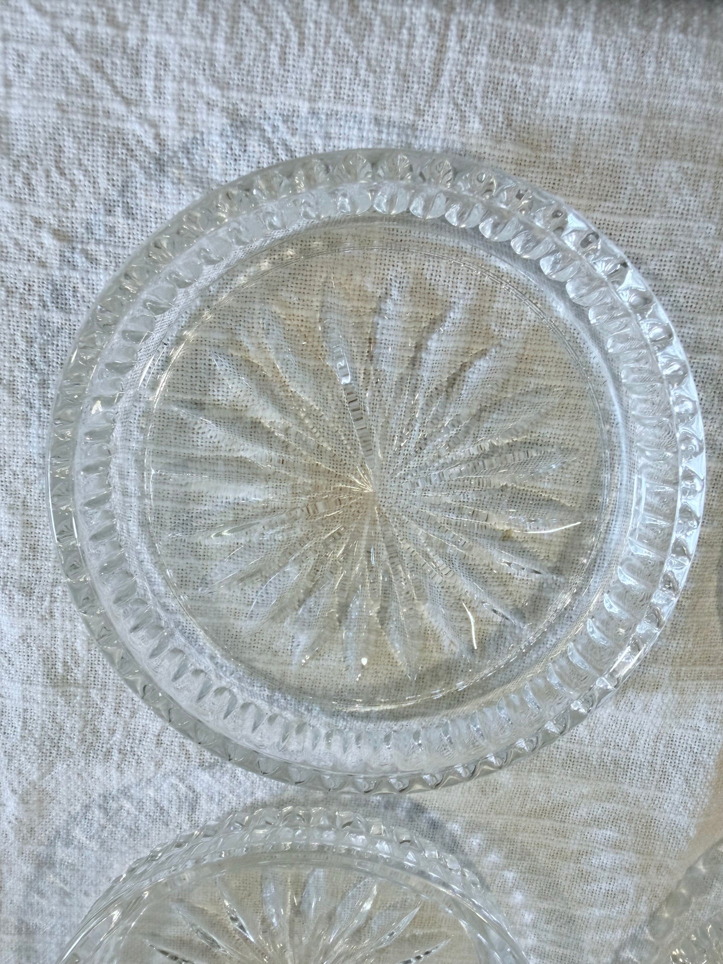Princess House Vintage Highlights Lead Crystal Drink Coasters | Set of 4 | Royal Highlights #876