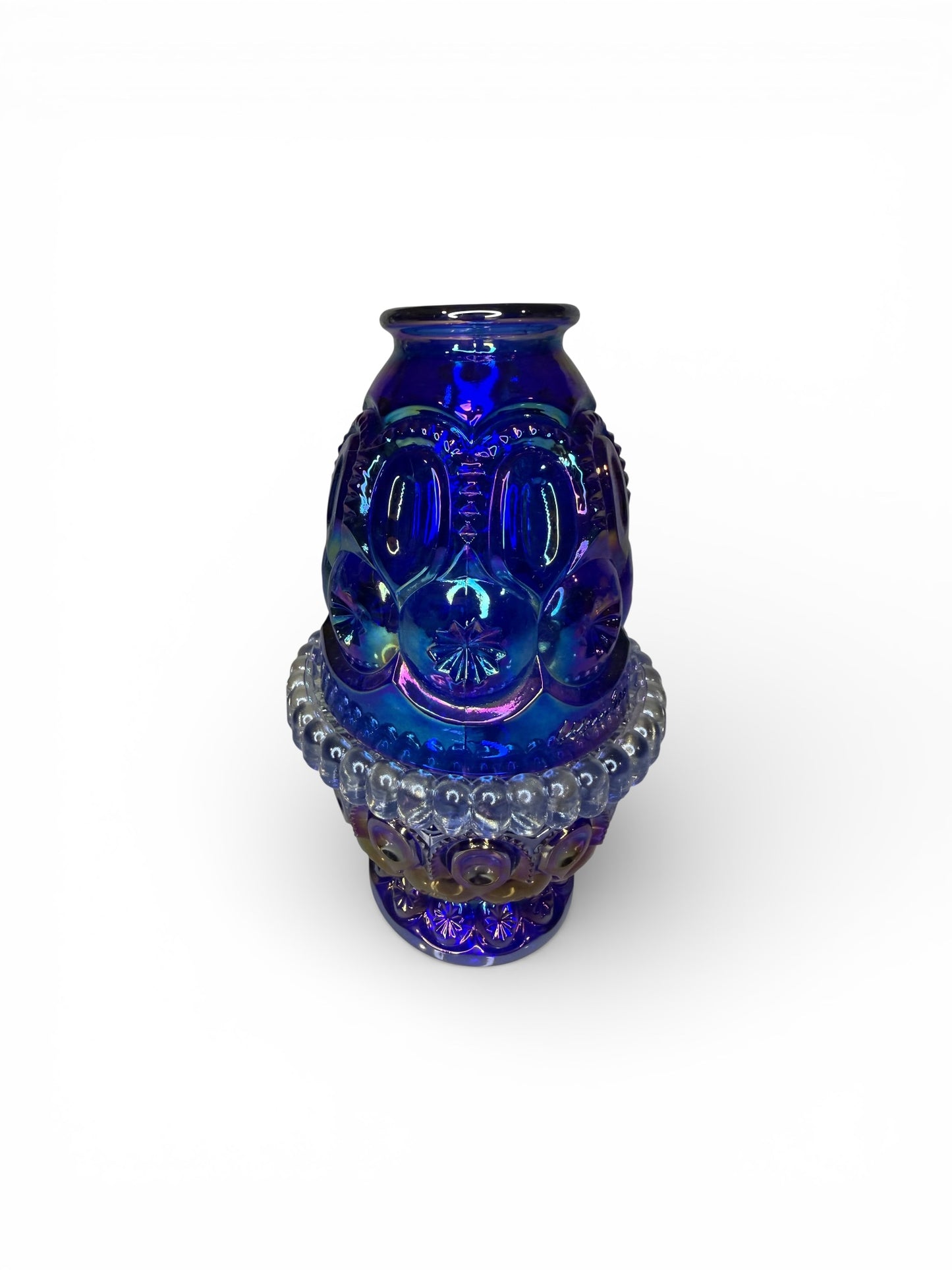 Moon & Star Cobalt Blue | Weishar | Carnival Glass Fairy Lamp – 3 Piece