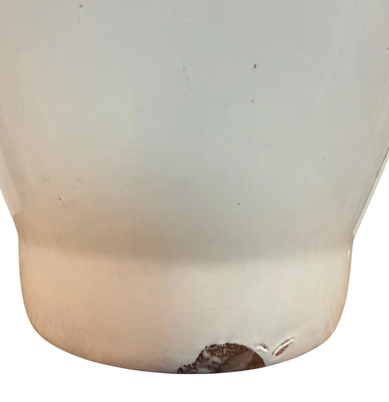 Norcal Vintage Pottery White Faux Enamelware Bucket with Blue Rim & Handle – Vintage Farmhouse Decor