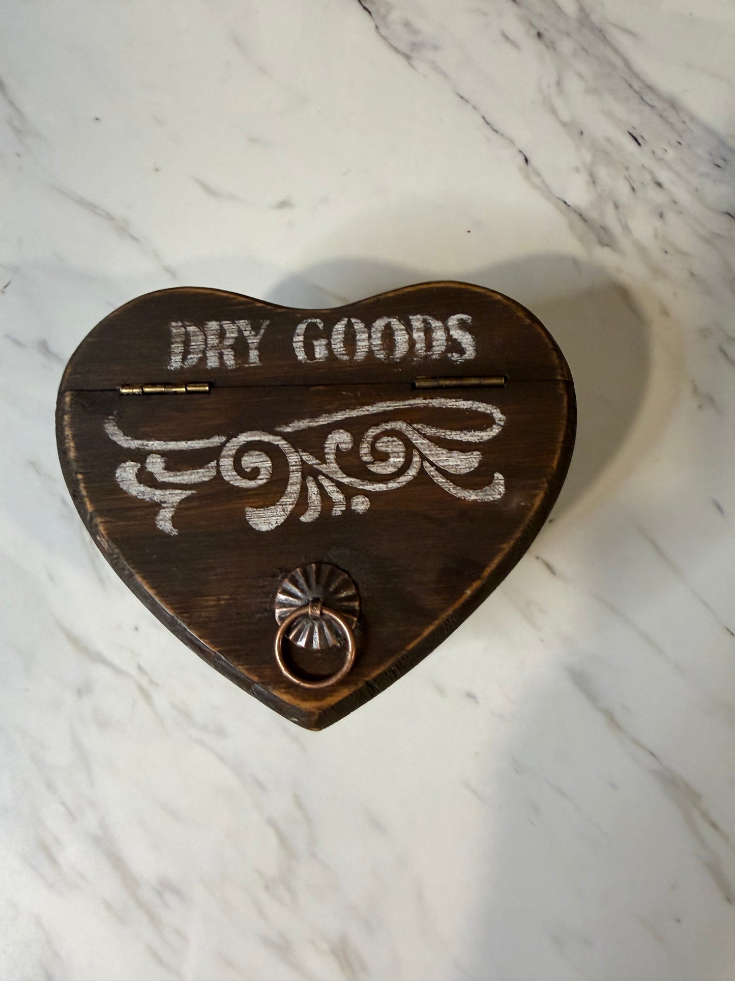 Rustic Wooden Heart-Shaped Box | “Dry Goods” Decorative Storage