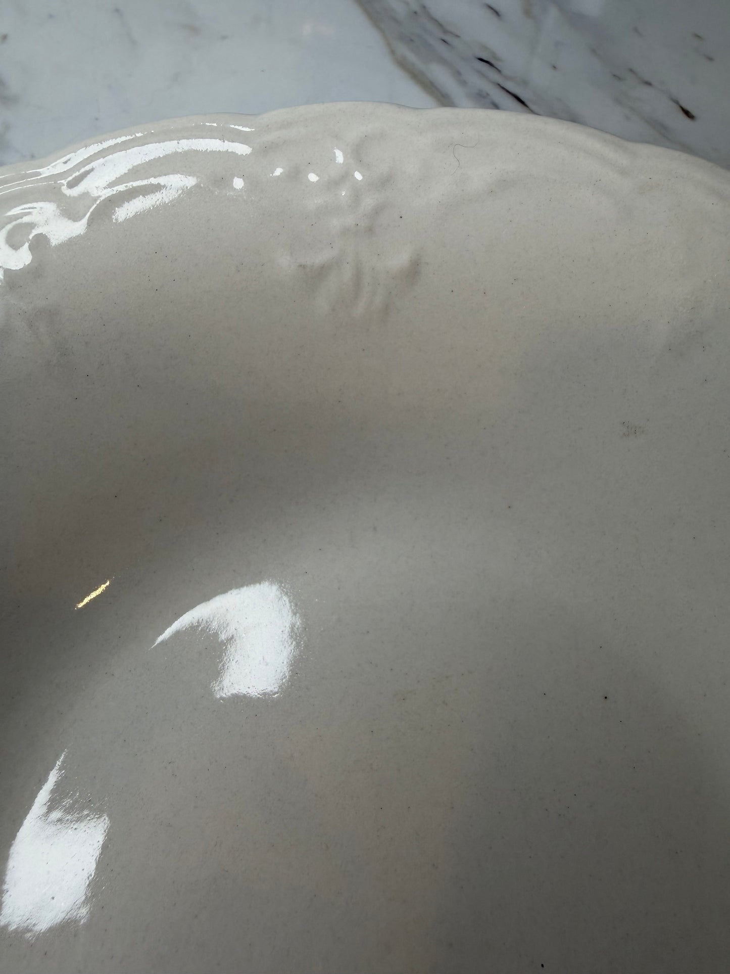 Philippe Richard Versailles White Embossed Bowl | Fleur-de-Lis China | Farmhouse Display