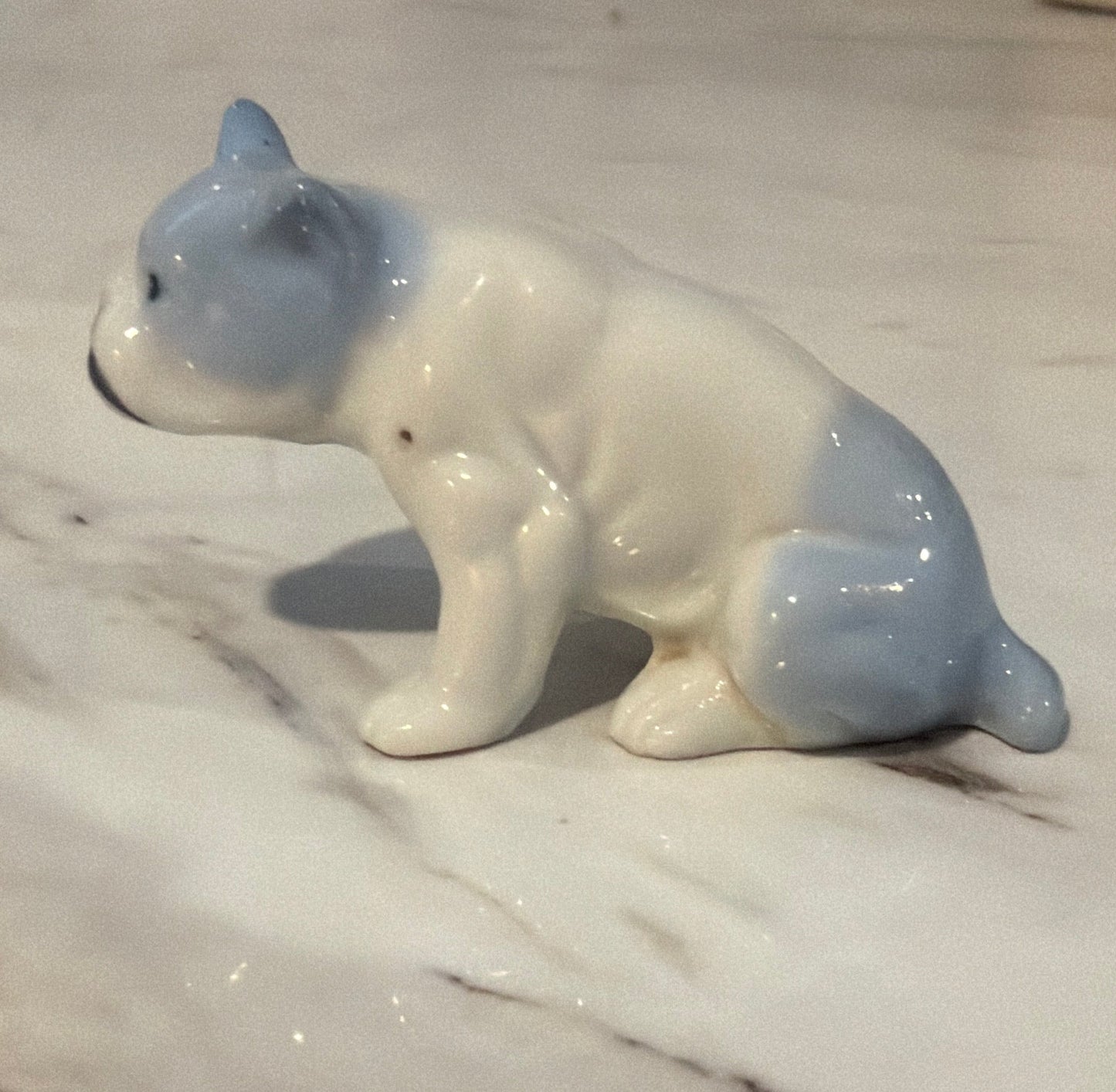 Miniature Vintage Ceramic English Bulldog Figurine – Possibly Made in Japan – 1.25” H x 2” L