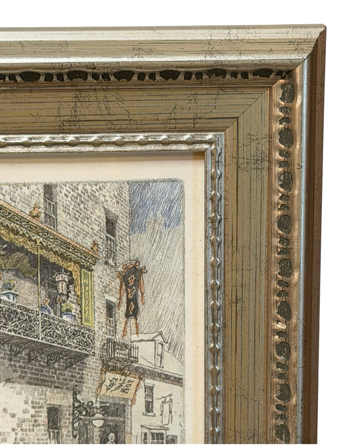 The Balcony, Pell Street NYC Framed Book Print | 1908 Mielatz Artwork | Flea & Frame Creation