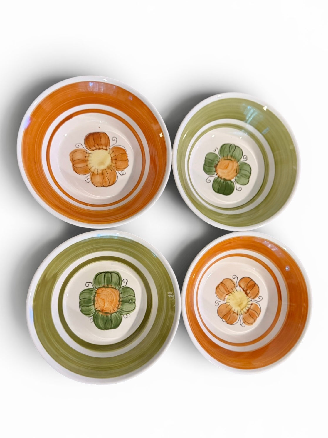 Set of 4 Vintage Rossini Genuine Ironstone Soup Bowls – Hand-Painted Floral Japan (1970s)