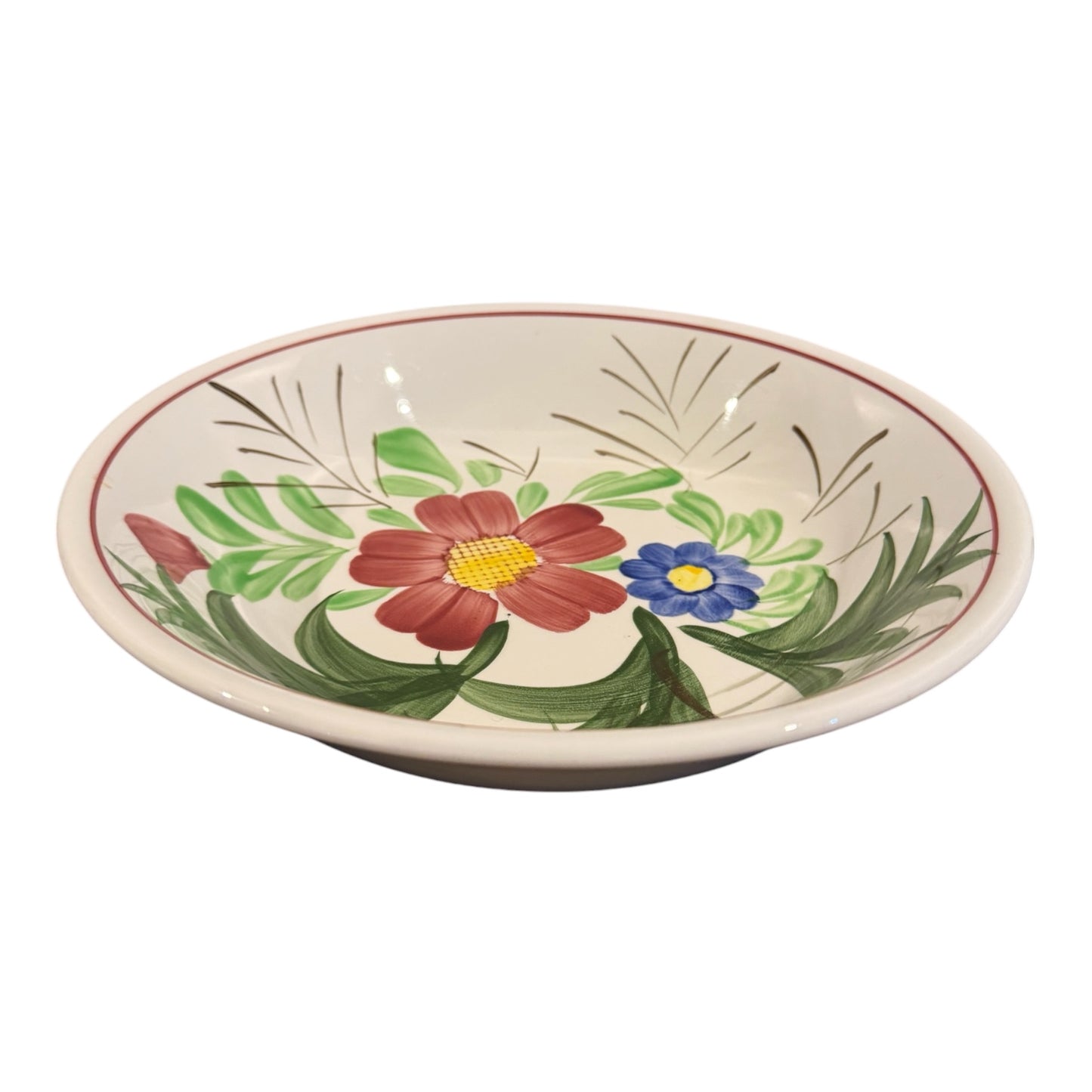 Hand-Painted Ironstone Serving Bowl – Floral Japan Import (S.S. Crown)