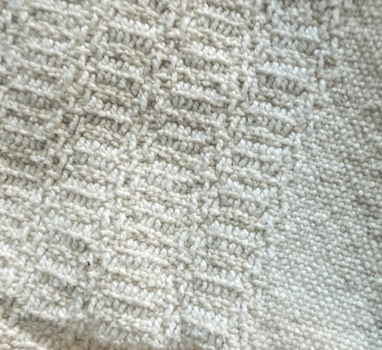 Set of 12 Textured Cotton Blend Linens Woven Off-White Placemats – Farmhouse Geometric Grid