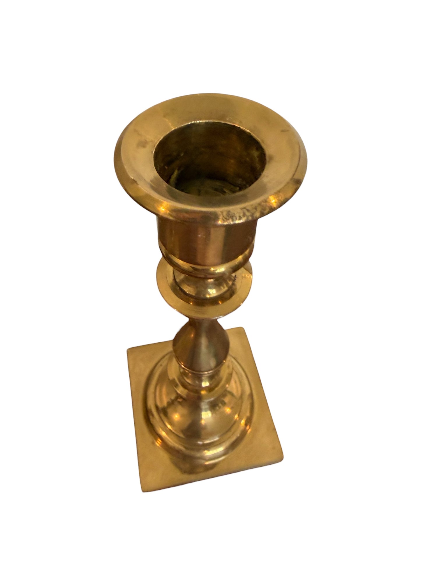 Neoclassical Vintage Brass Baluster Candlestick Holders – Pair | Classic Column Design