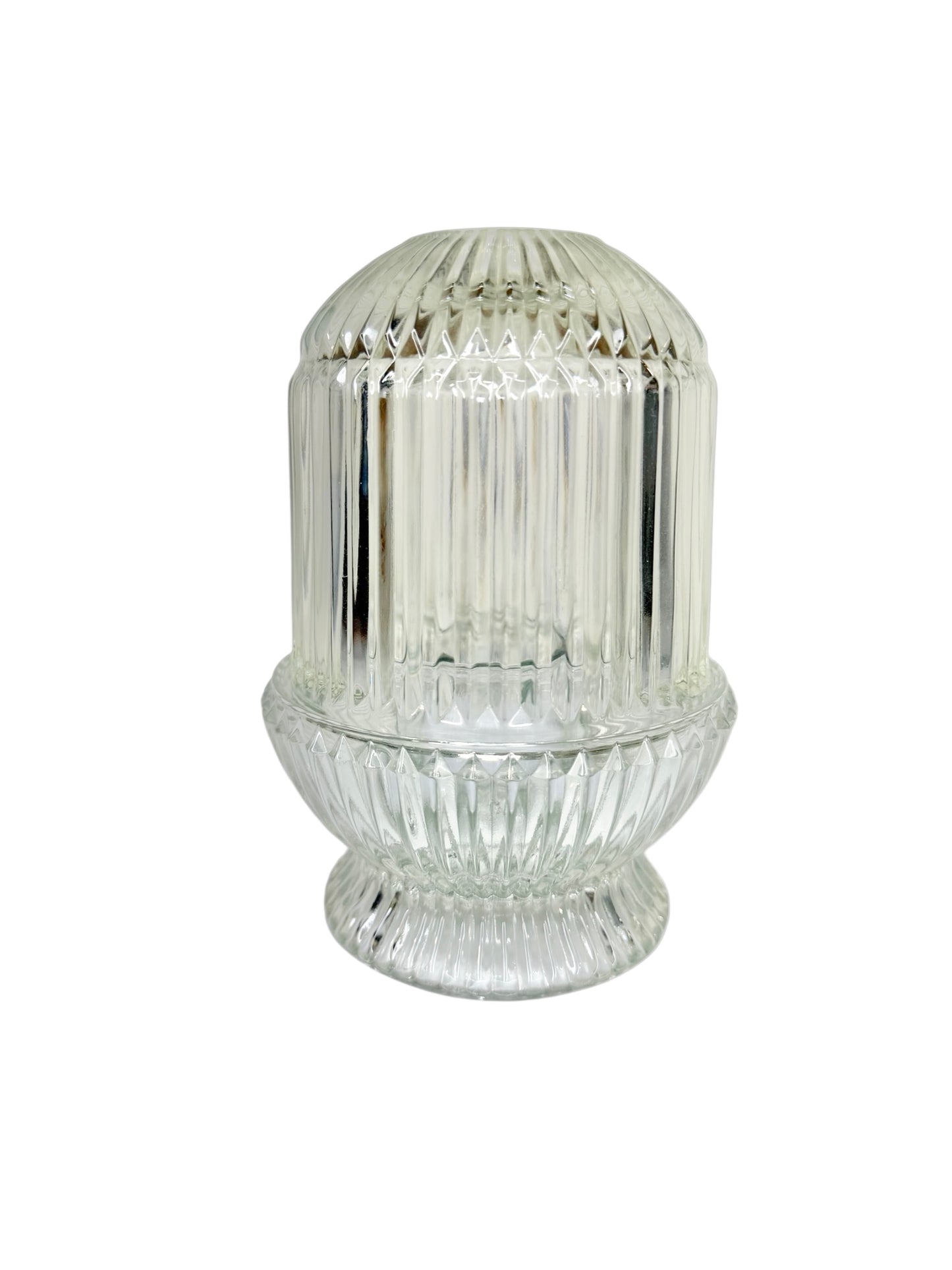 AVAILABLE - Vintage Homco Clear Ribbed Glass Fairy Lamp “Princess Lite” – Indiana Glass