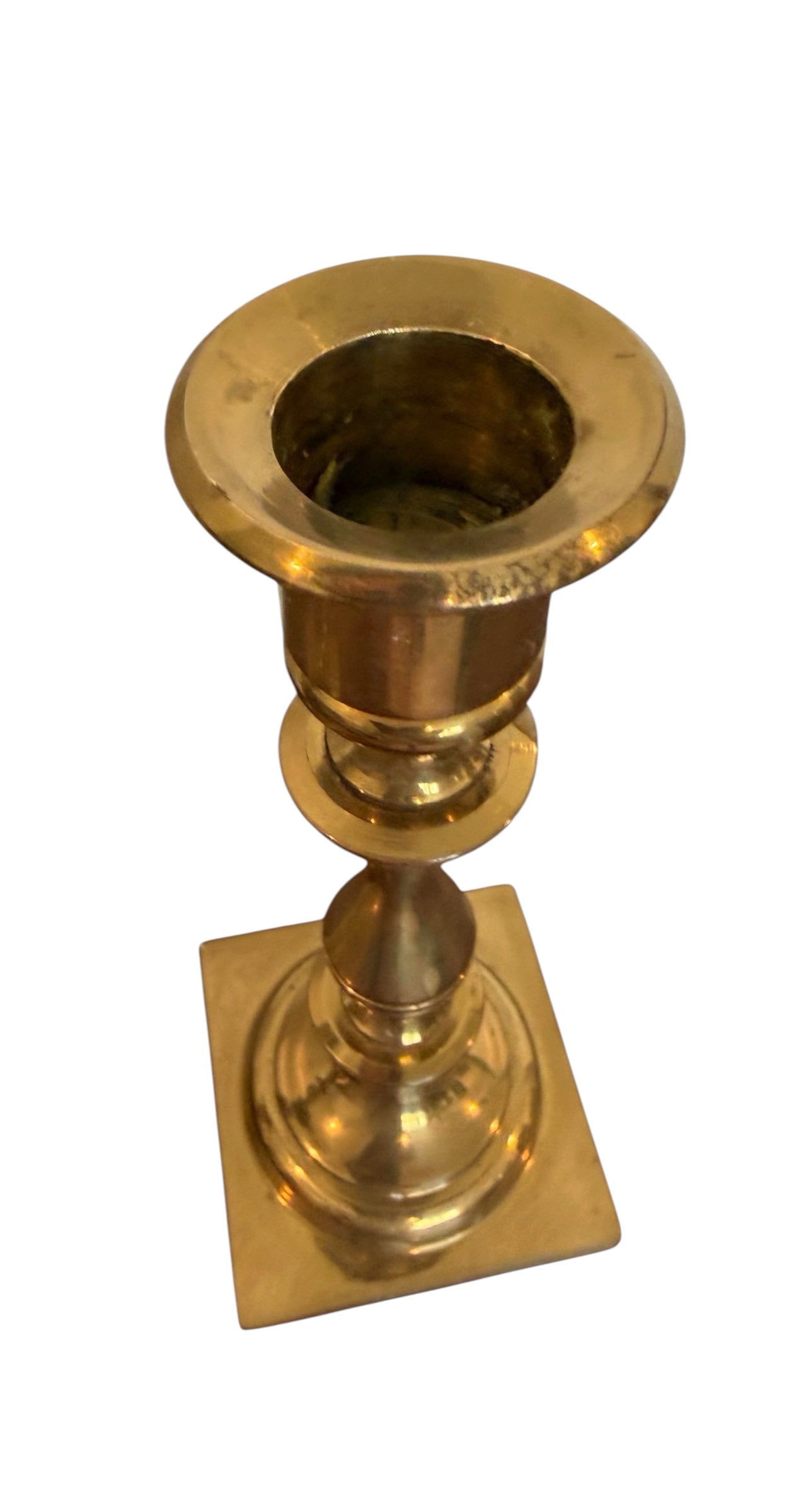 Neoclassical Vintage Brass Baluster Candlestick Holders – Pair | Classic Column Design