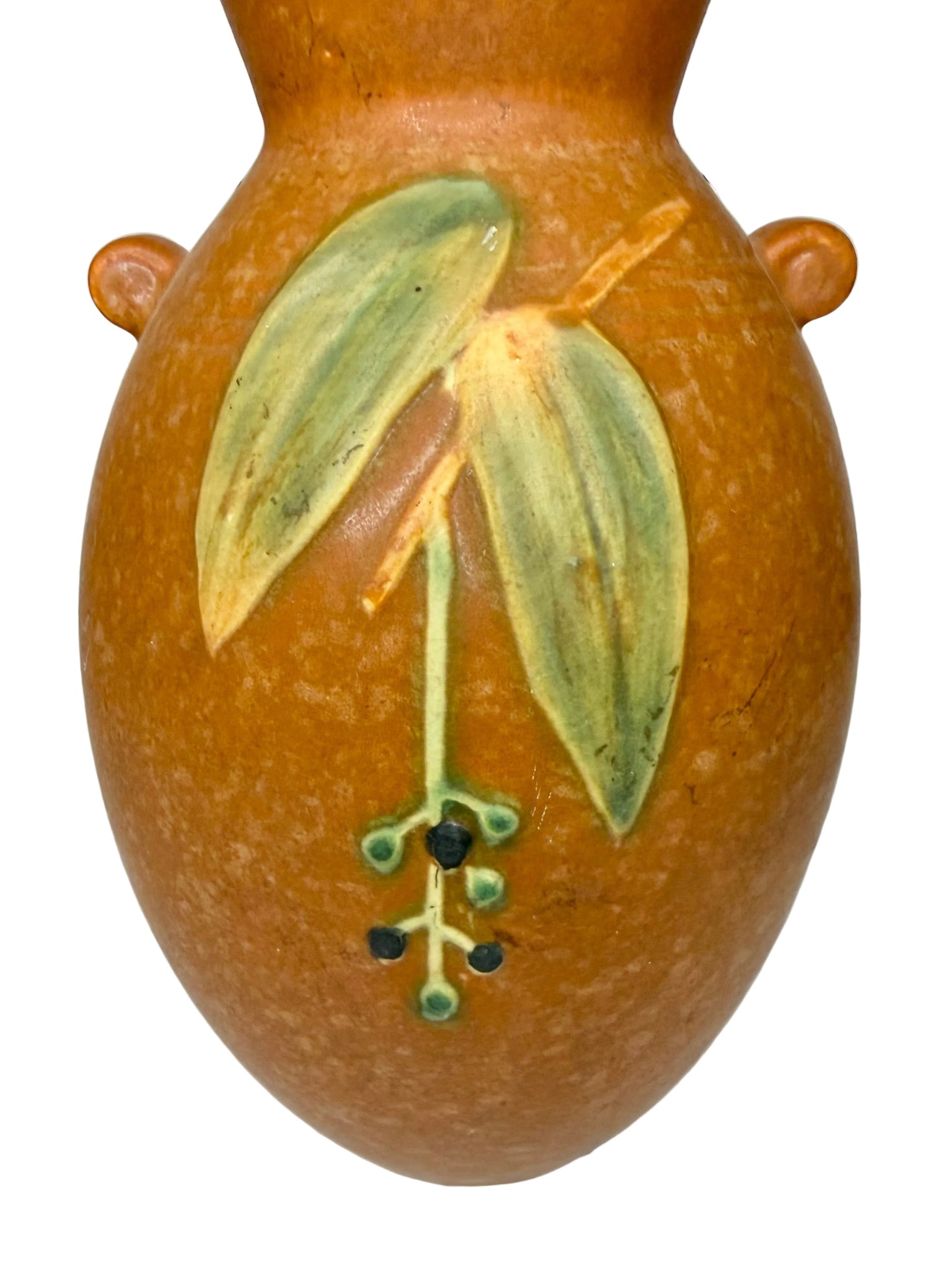 Weller Pottery “Cornish” Vase – Circa 1933 | Art Deco Embossed Leaves & Berries