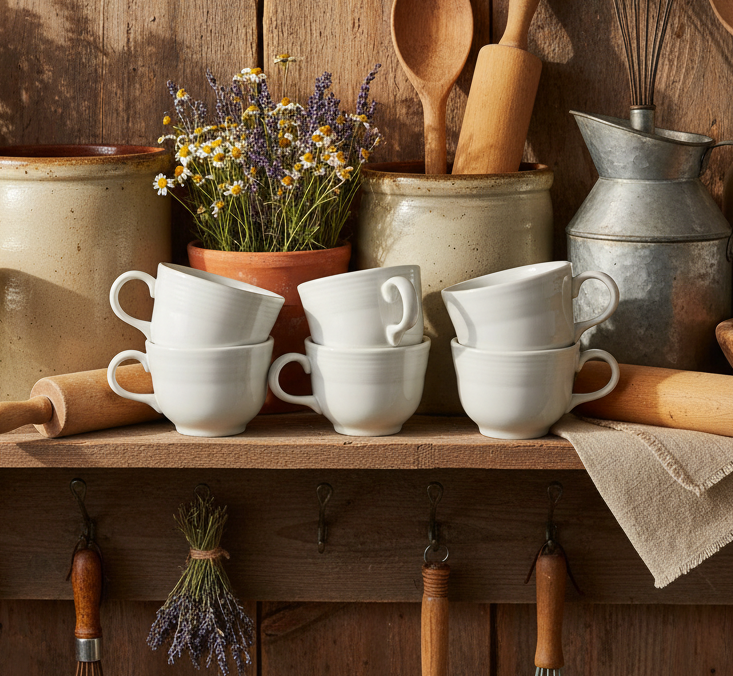 Fiesta Vintage Tea Cups / Coffee Mugs – Set of 6 – Homer Laughlin China Co.