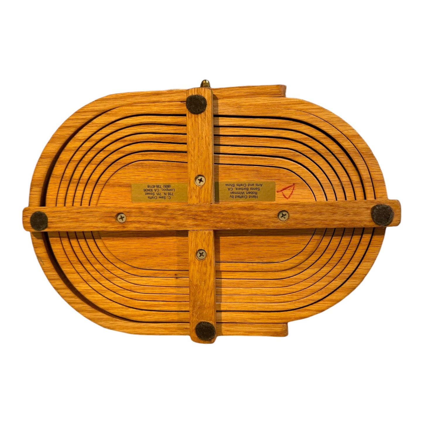 Collapsible Vintage Wooden Basket by C. Saw Crafts | Folding Wooden Fruit Basket & Trivet