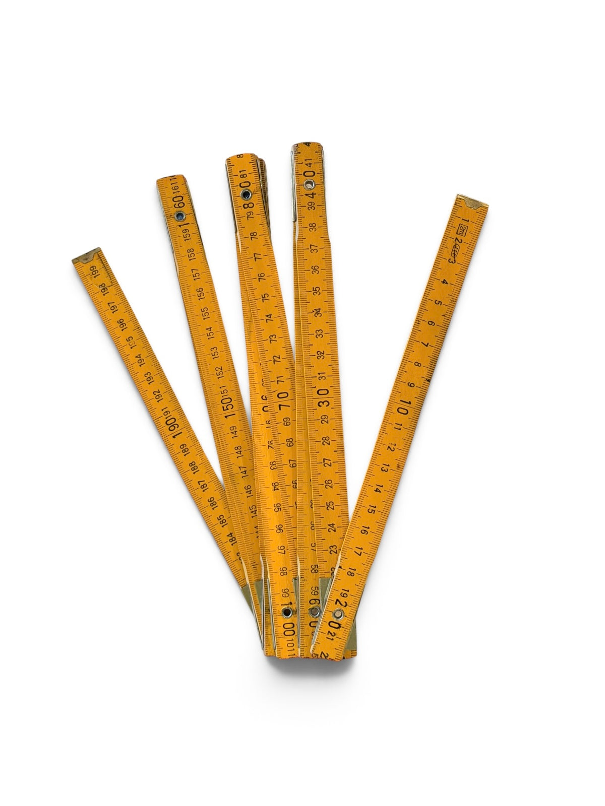 Yellow Wooden Folding Carpenter’s Ruler – Vintage Folding Measuring Rule