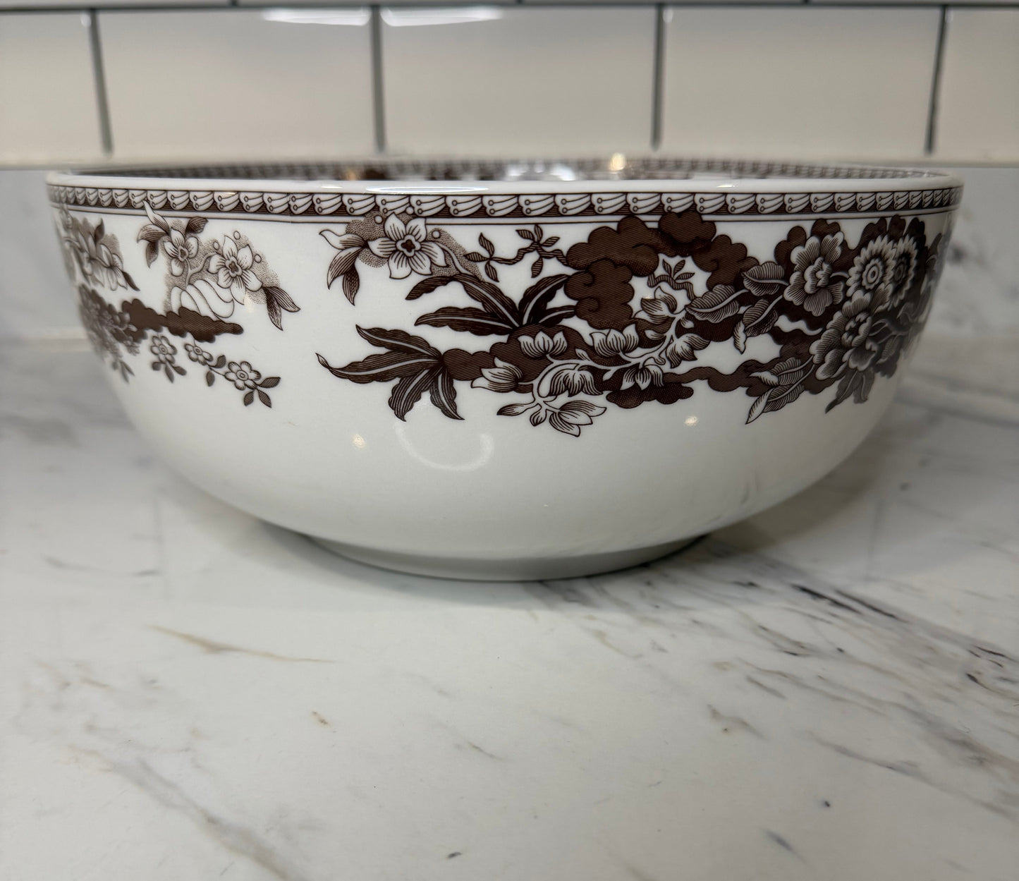 Spode “Celebration Turkey” Large Serving Bowl – Brown & White – Thanksgiving Collectible