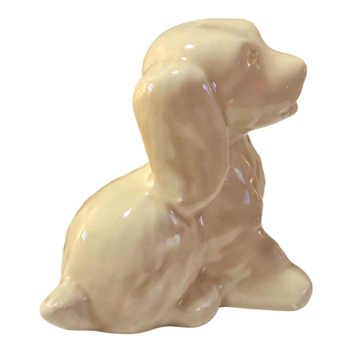 Cream Vintage Ceramic Spaniel Puppy Figurines – Set of 2