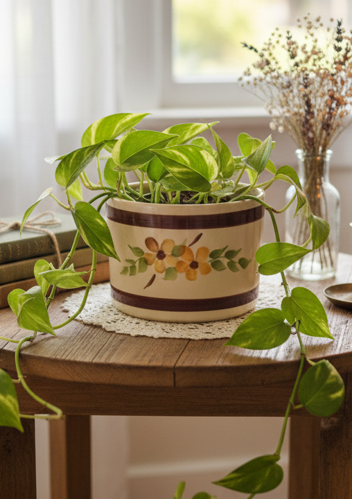 Ungemach Vintage Pottery Planter – Hand Painted Floral UPCO Ceramic – Cottagecore Decor