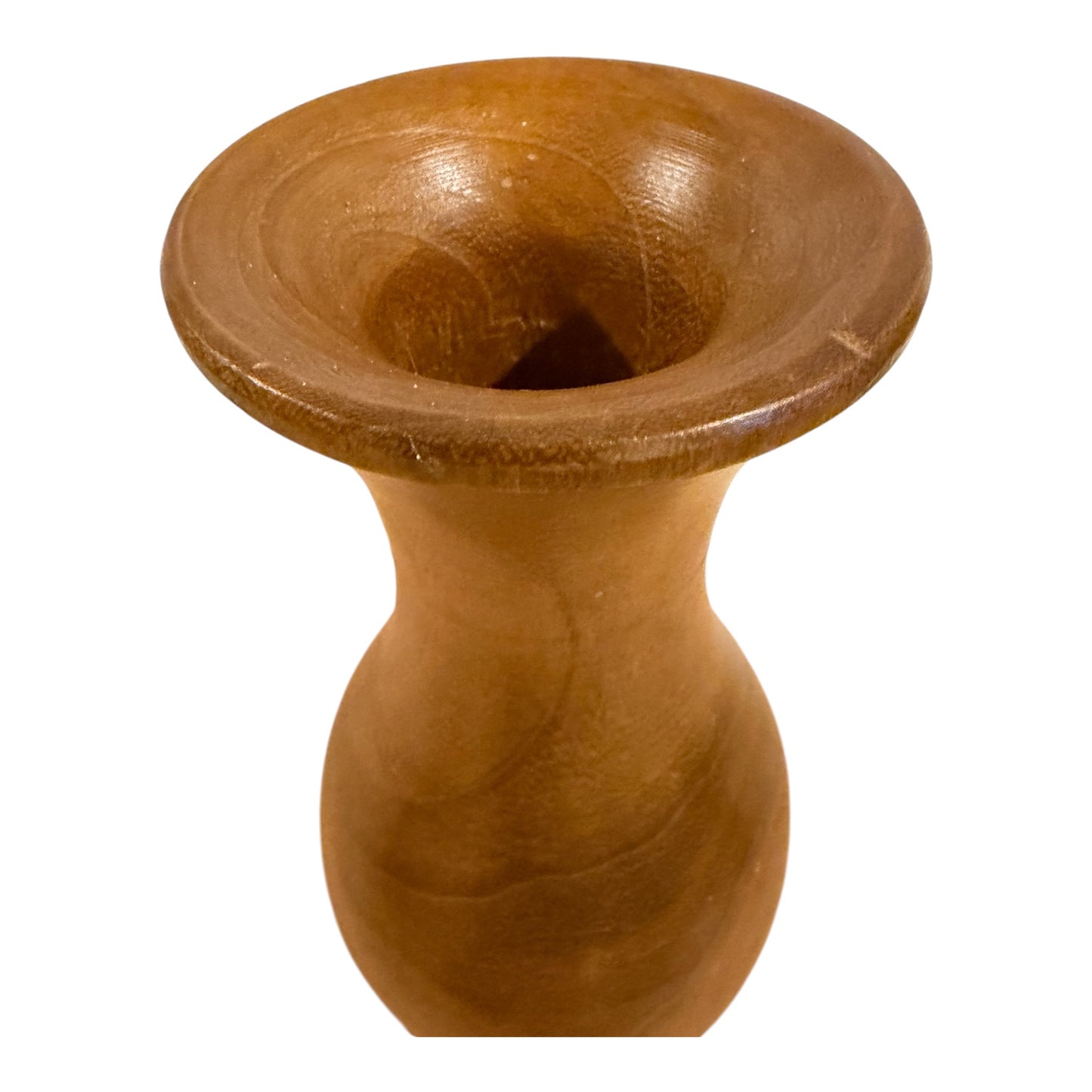 Mid-Century Hand-Turned Wooden Bud Vase | Sculptural Hardwood Vase | 10”