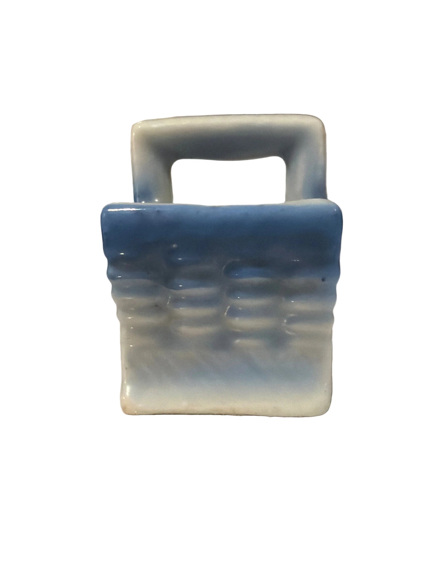 Miniature Vintage Isco Hand-Painted Porcelain Basket – Made in Japan – c. 1950s