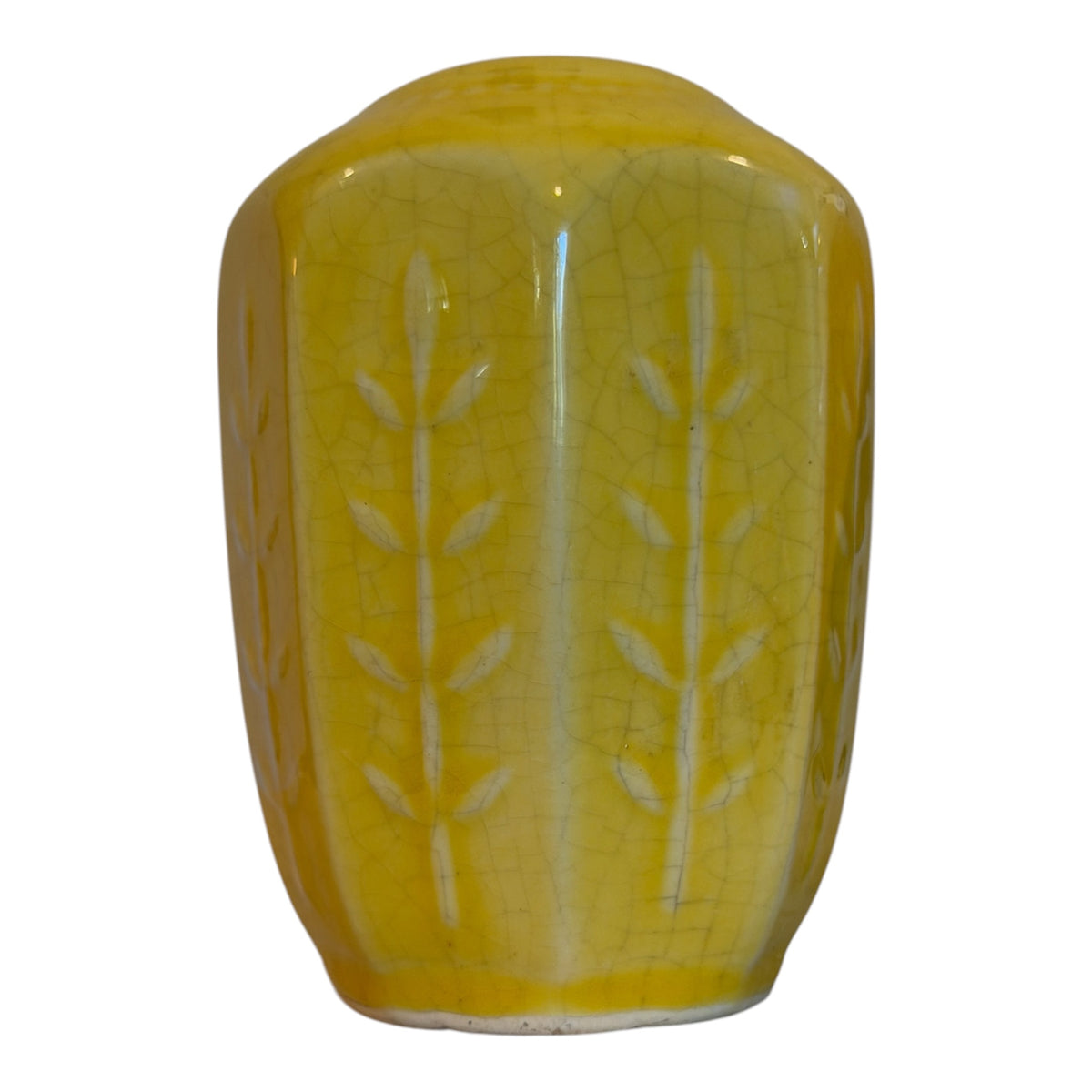 Shawnee Pottery Flower & Fern Yellow Salt & Pepper Shakers – 1940s