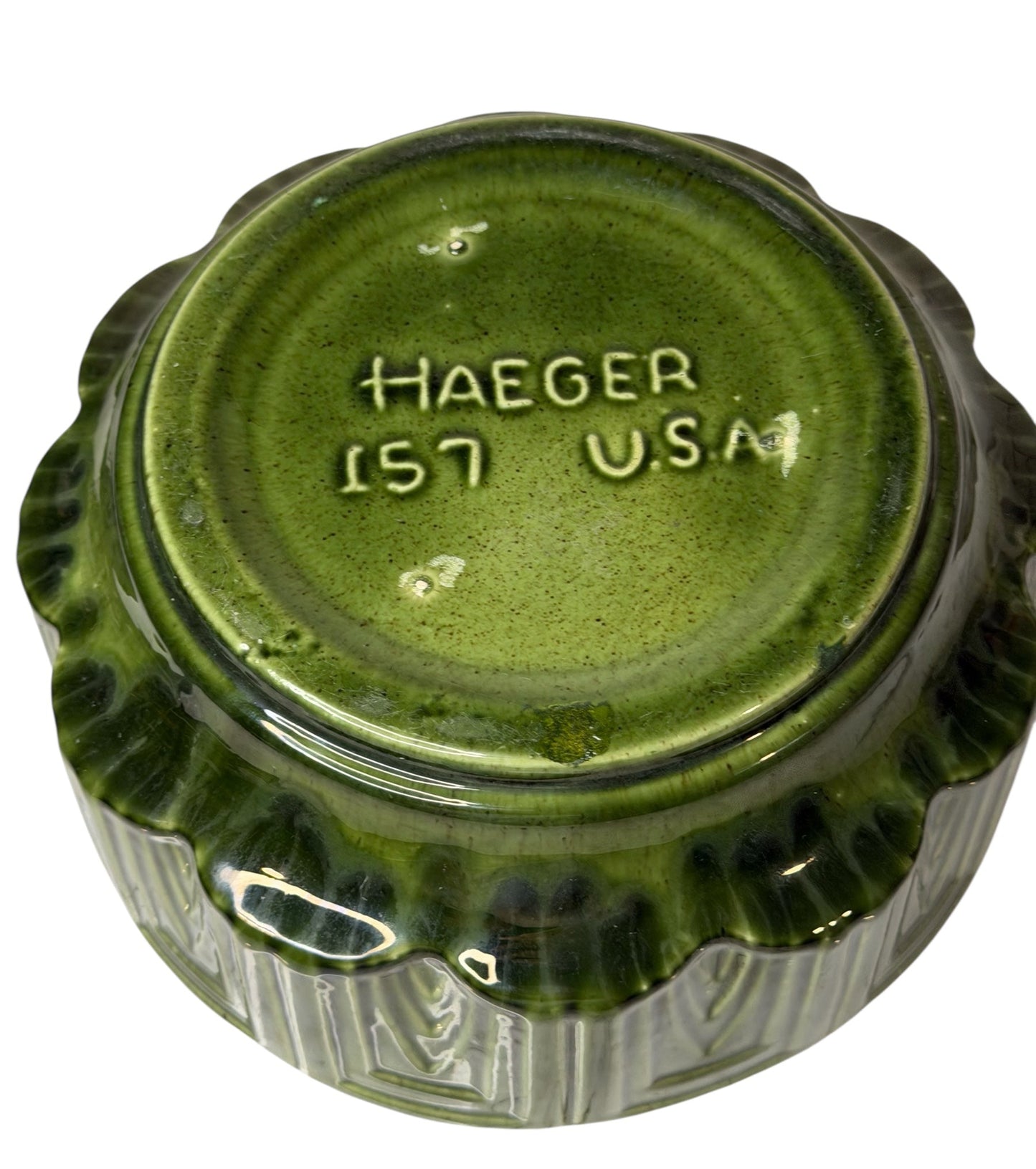 Haeger Vintage Pottery #157 Planter Bowl – Mid-Century Green Art Pottery