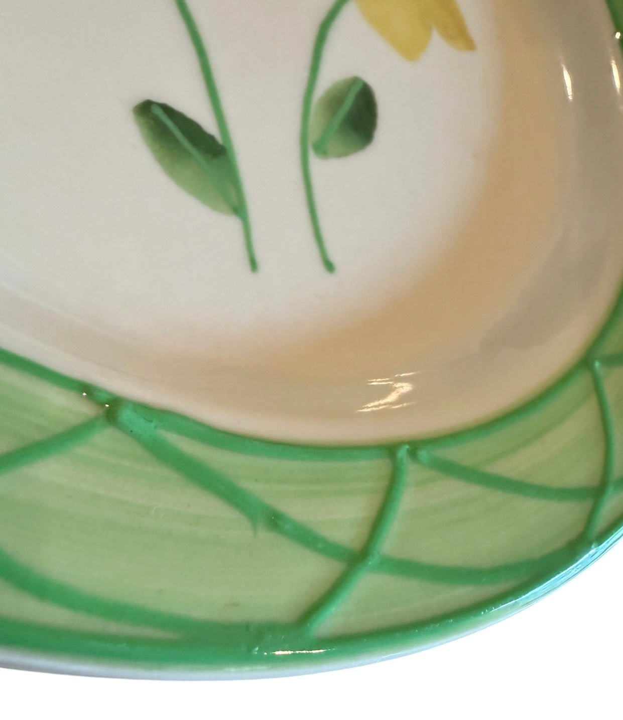 Hartstone Pottery Vintage Floral Long Stem Flowers 8” Salad Plates – Set of 4 | Hand-Painted 1980s Collection - HTF