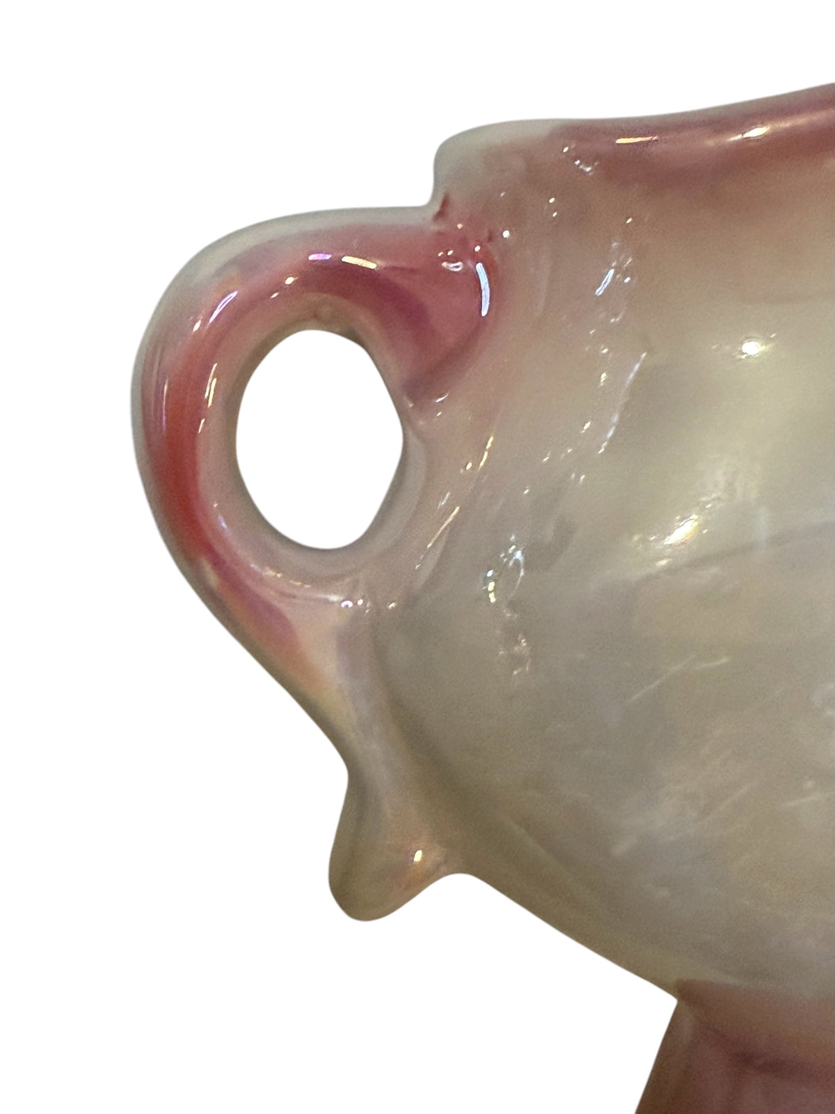 Vintage Brazilian Iridescent Lusterware Floral Pottery Set – Bud Vase & Planter