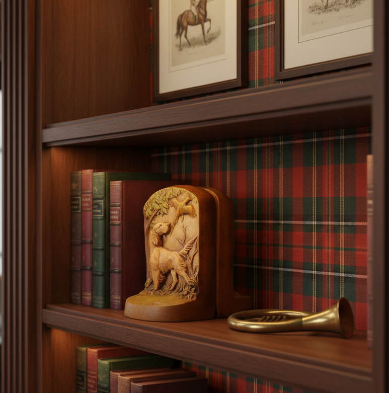 Vintage Hunting Dog Chalkware Bookends – Pair