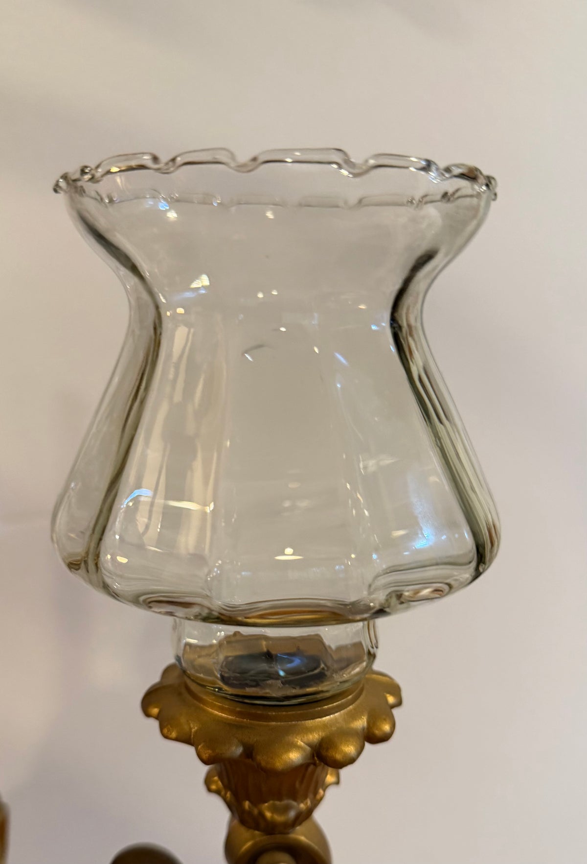 HOMCO 4118 Gold Hollywood Regency Wall Sconces – Pair with Glass Votive Cups – 16”