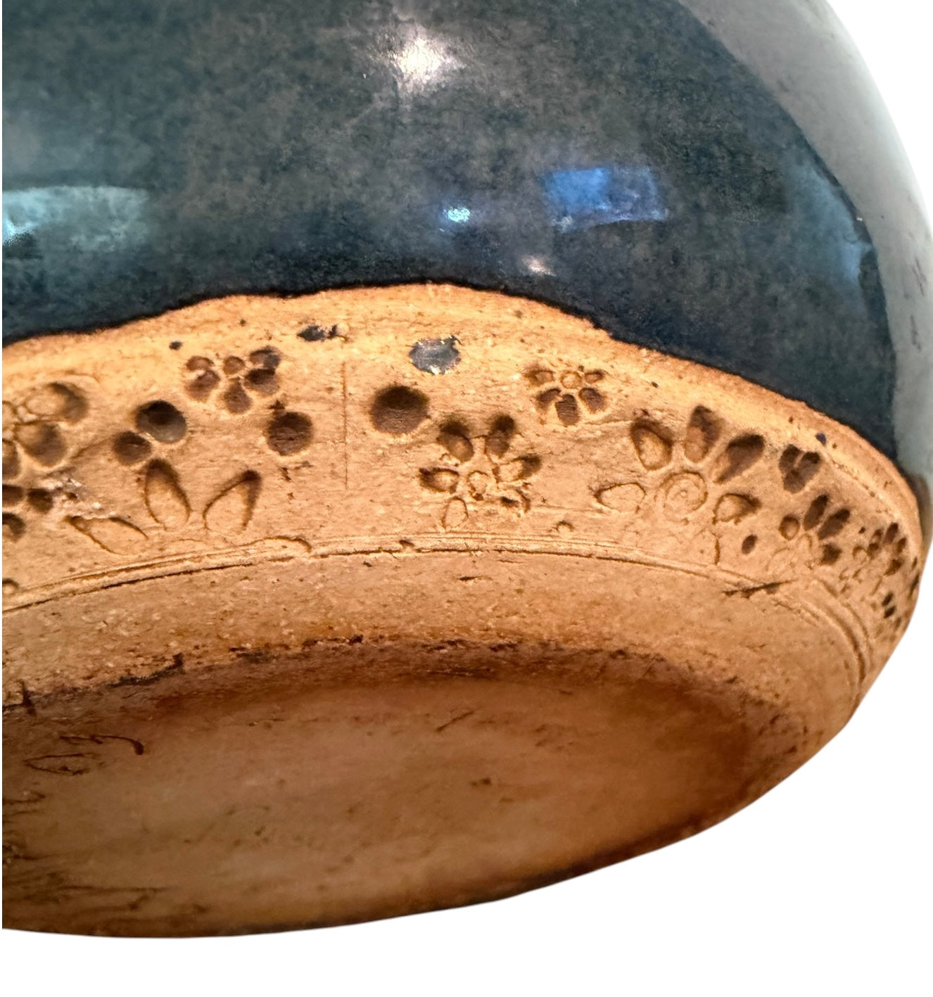 Hand-Thrown Studio Pottery Teapot – Blue/Teal Reactive Glaze with Overhead Clay Handle & Spiral Finial