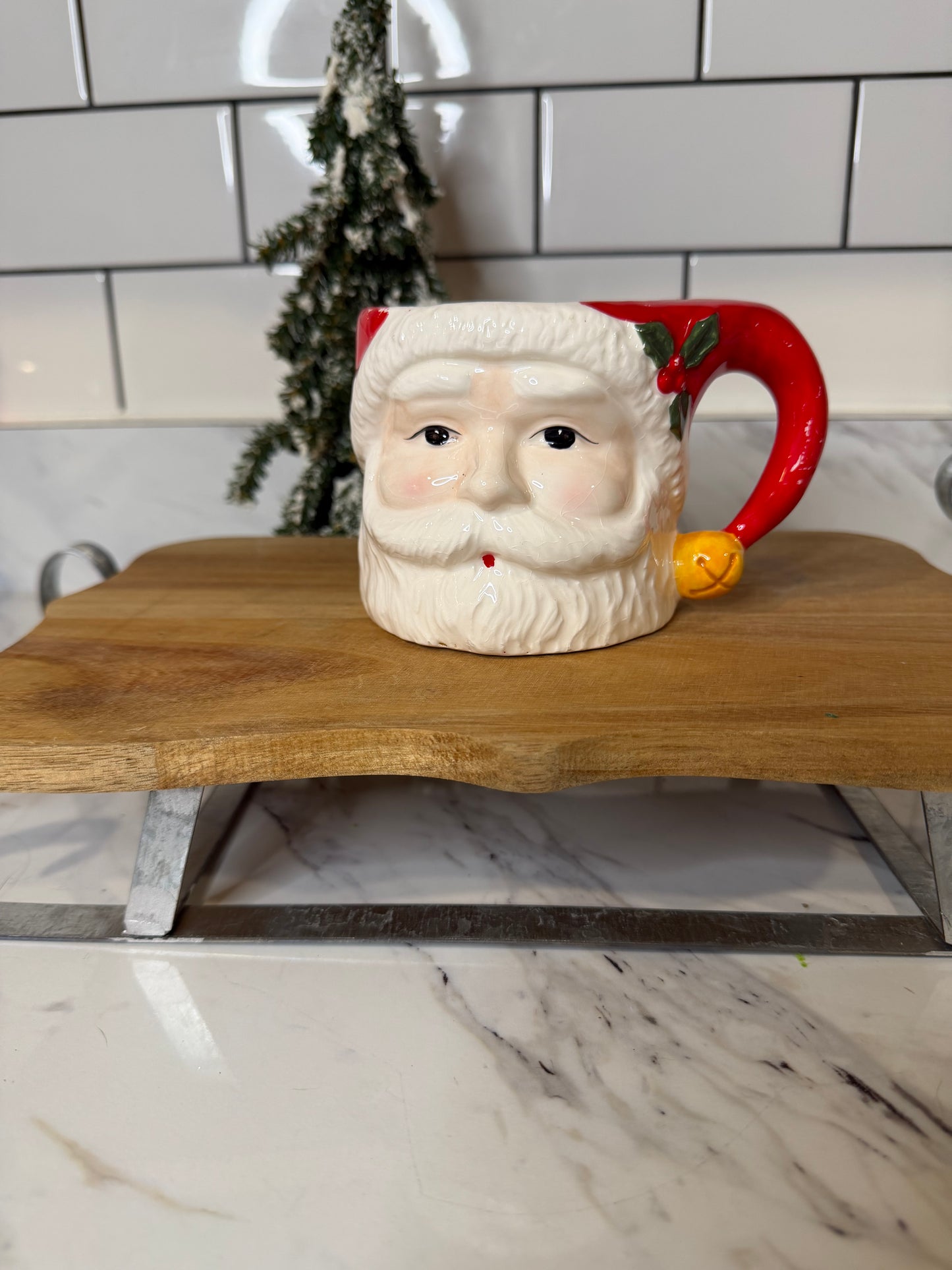 Vintage “Winking Santa” Mug — Mid-Century Style Christmas Collectible
