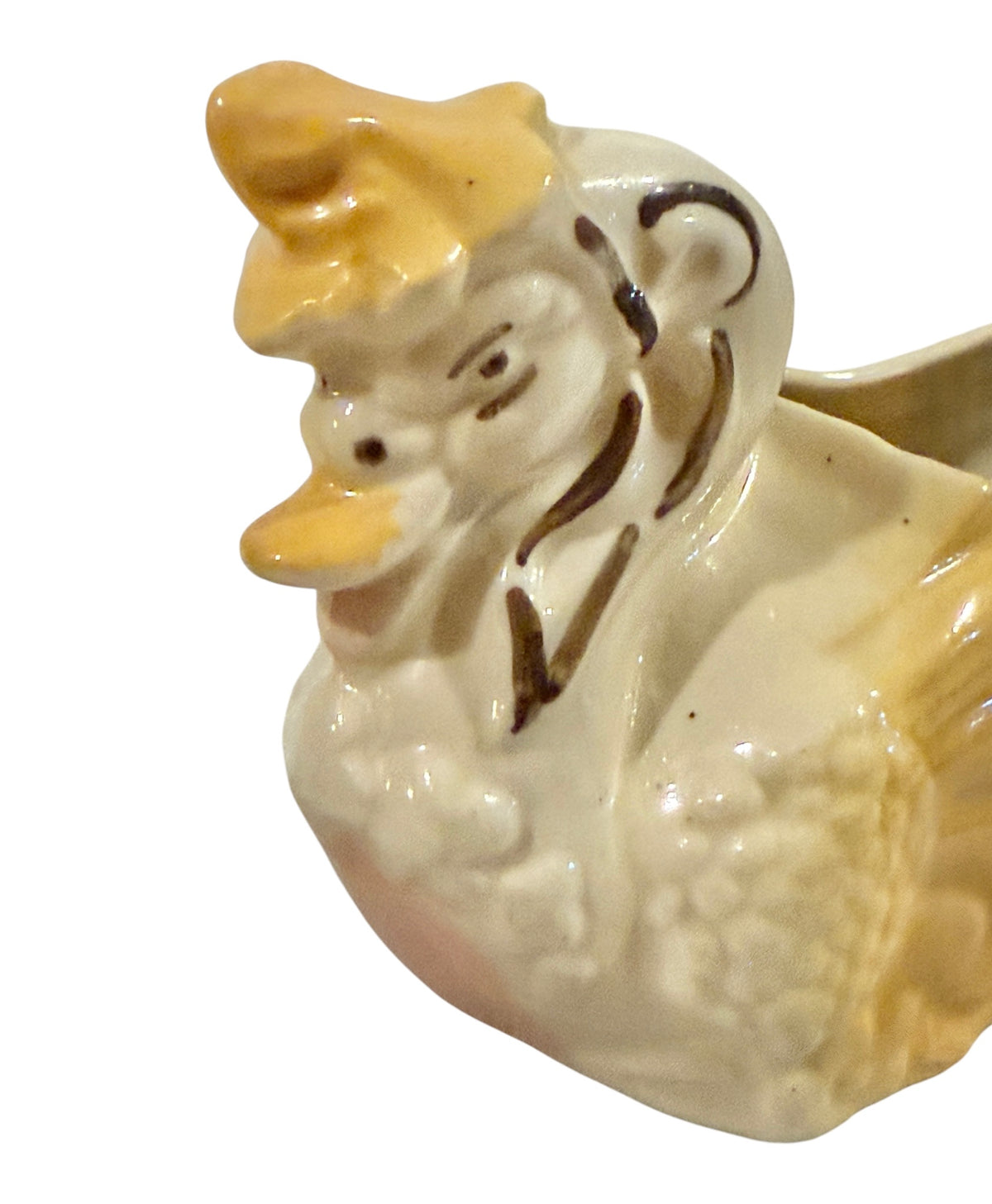 Mid-Century Anthropomorphic Duck Planter with Flower Blossom Hat
