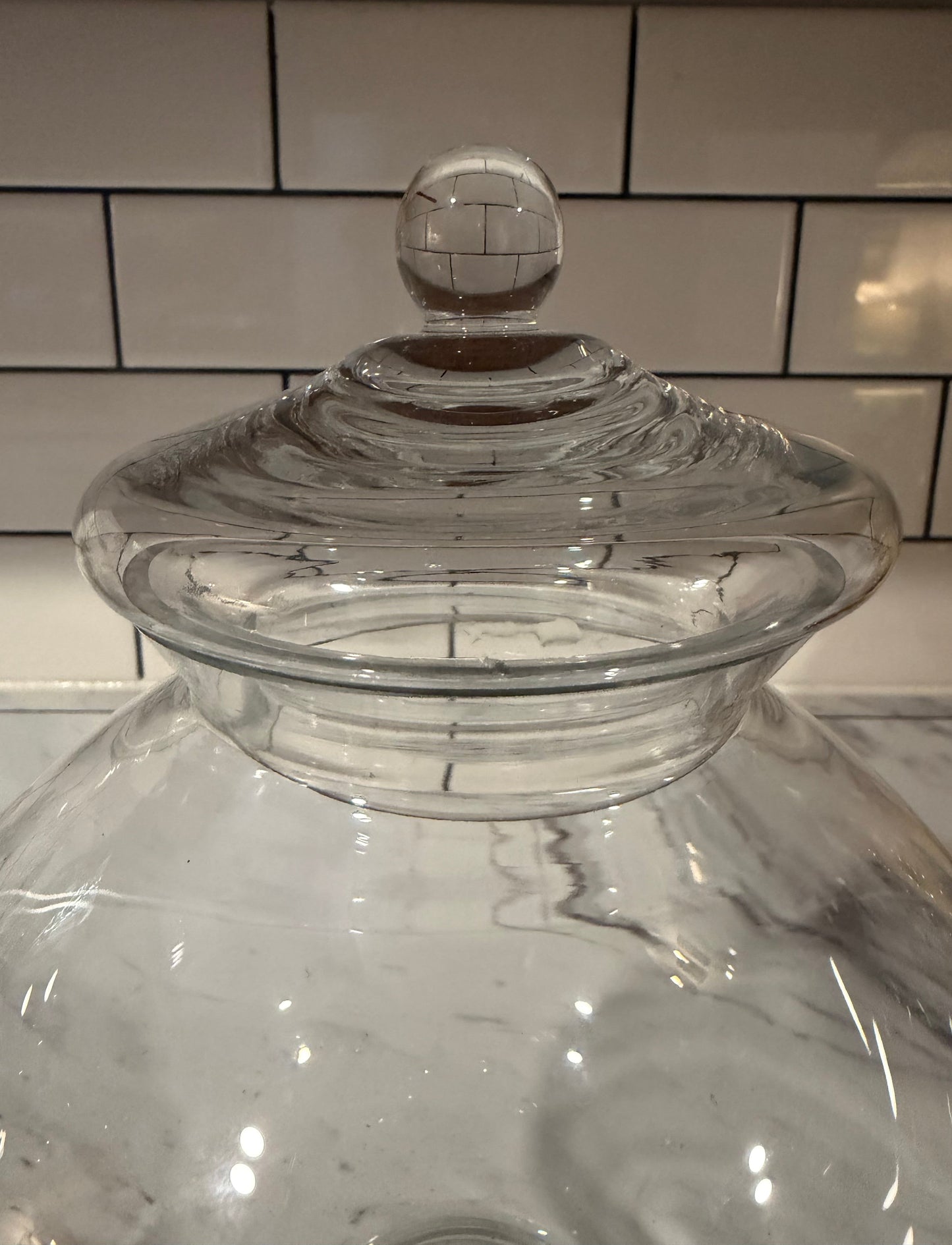 Extra Large Clear Glass Apothecary Jar With Lid — 13” x 7”