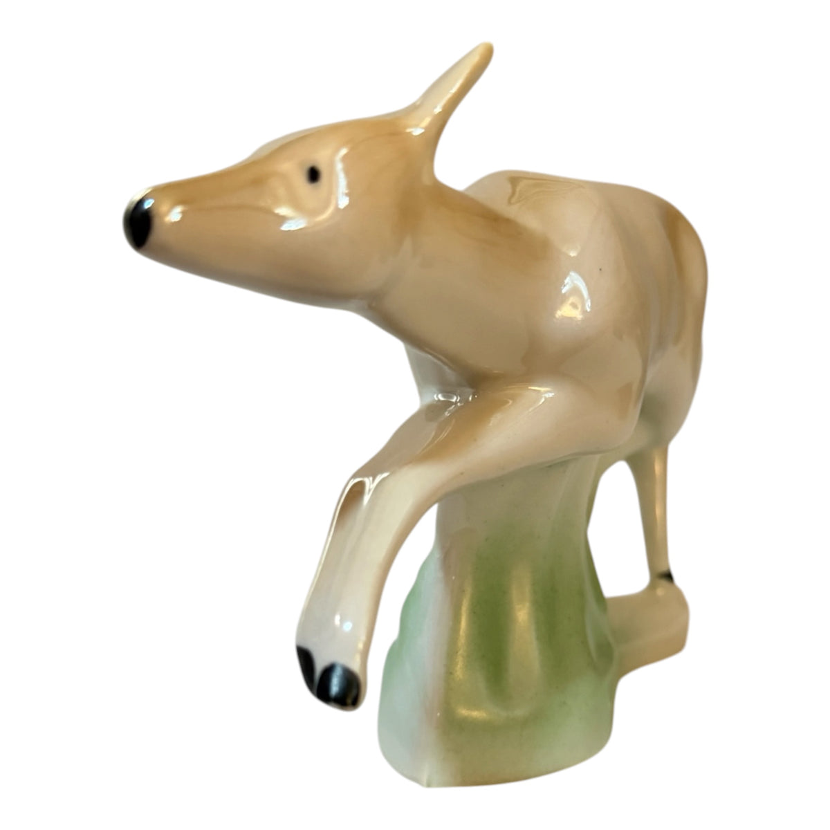 Izida Bulgarian Porcelain Vintage Leaping Deer Doe Figurine | Mid-Century No. 135